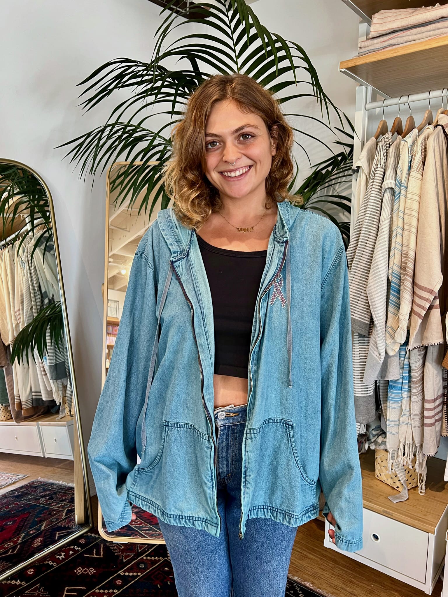 Surf & Sun Hooded Jean Shirt