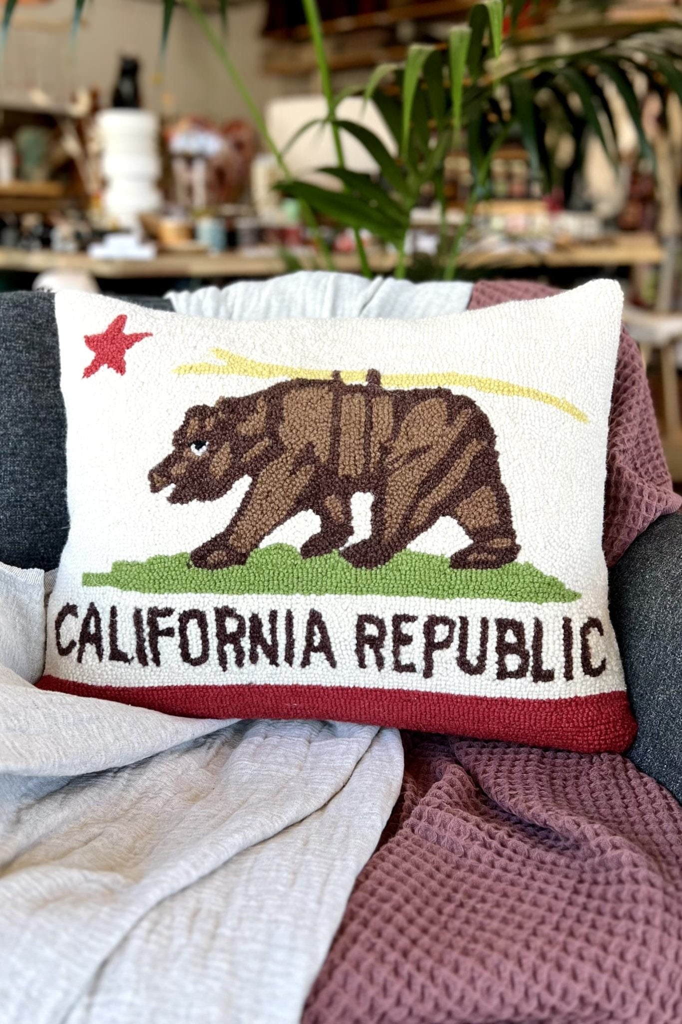 California Republic Bear Hook Throw Pillow - Pillows