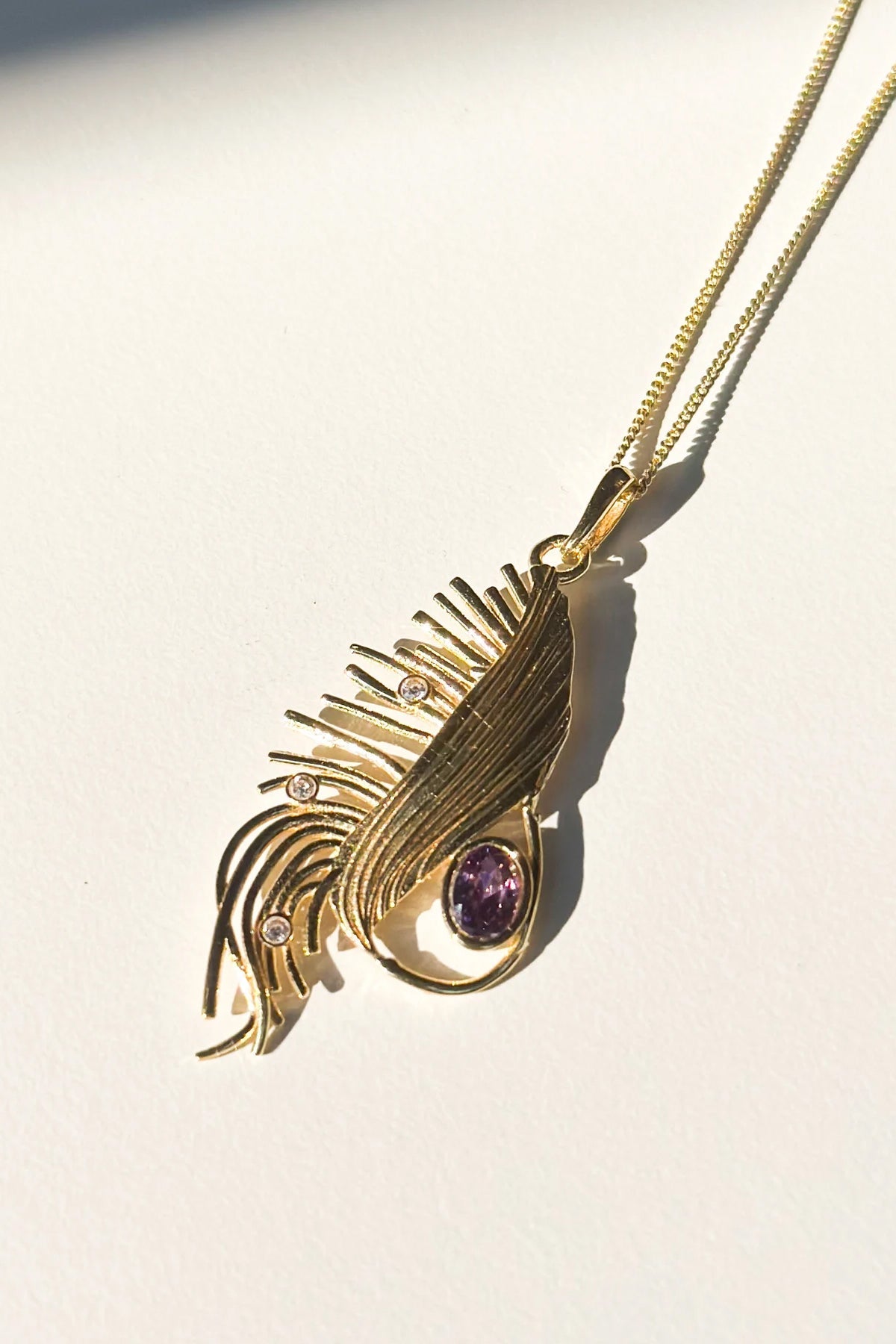 Amethyst Ivy 18K Gold Filled Designer Necklace - Necklace