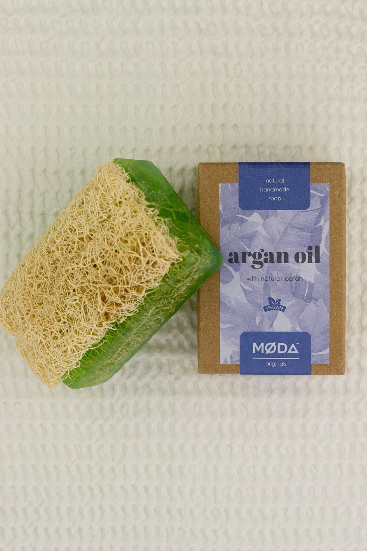 Argan Oil Vegan Soap with Natural Loofah - Bar Soap