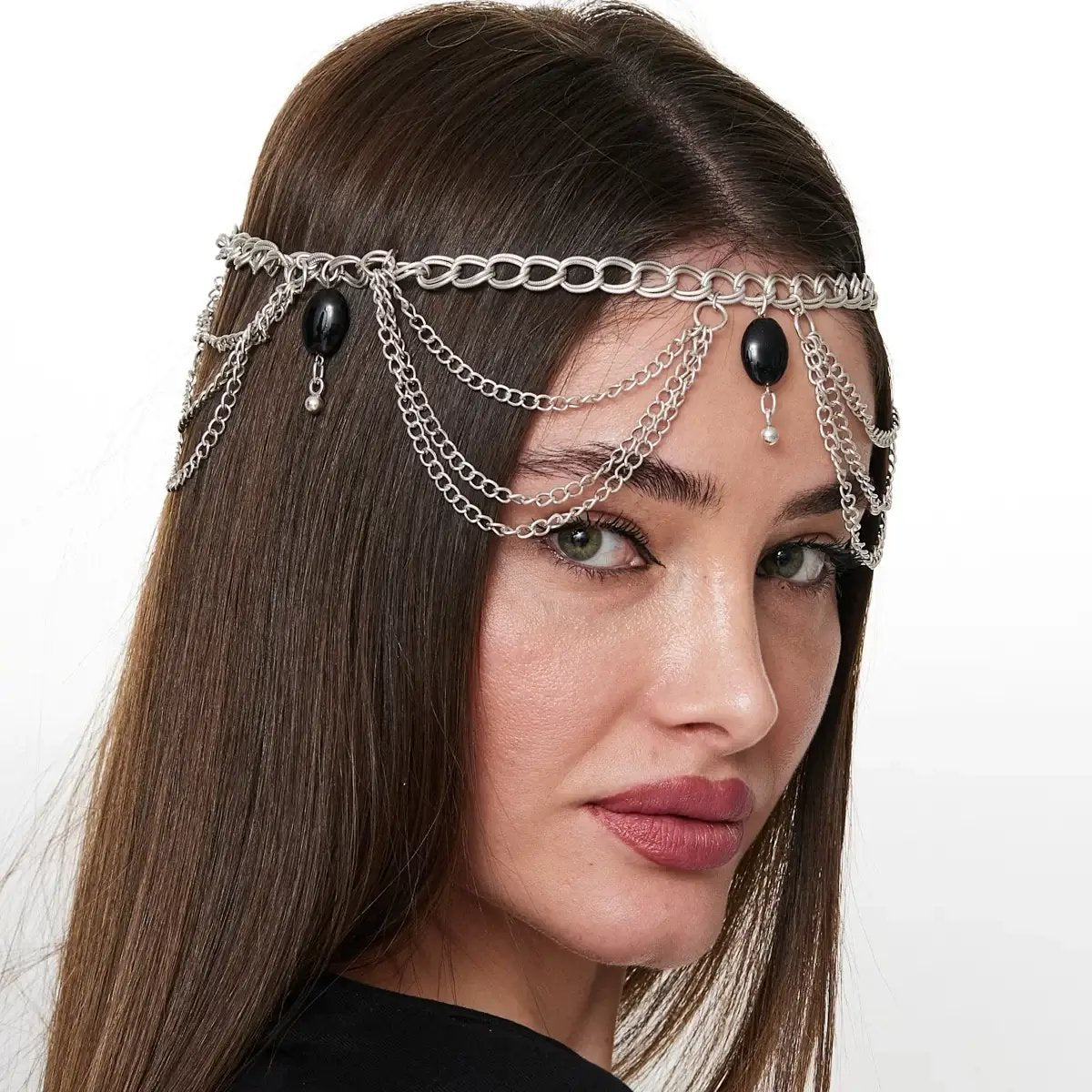 Black Crystal Headwear - Necklaces