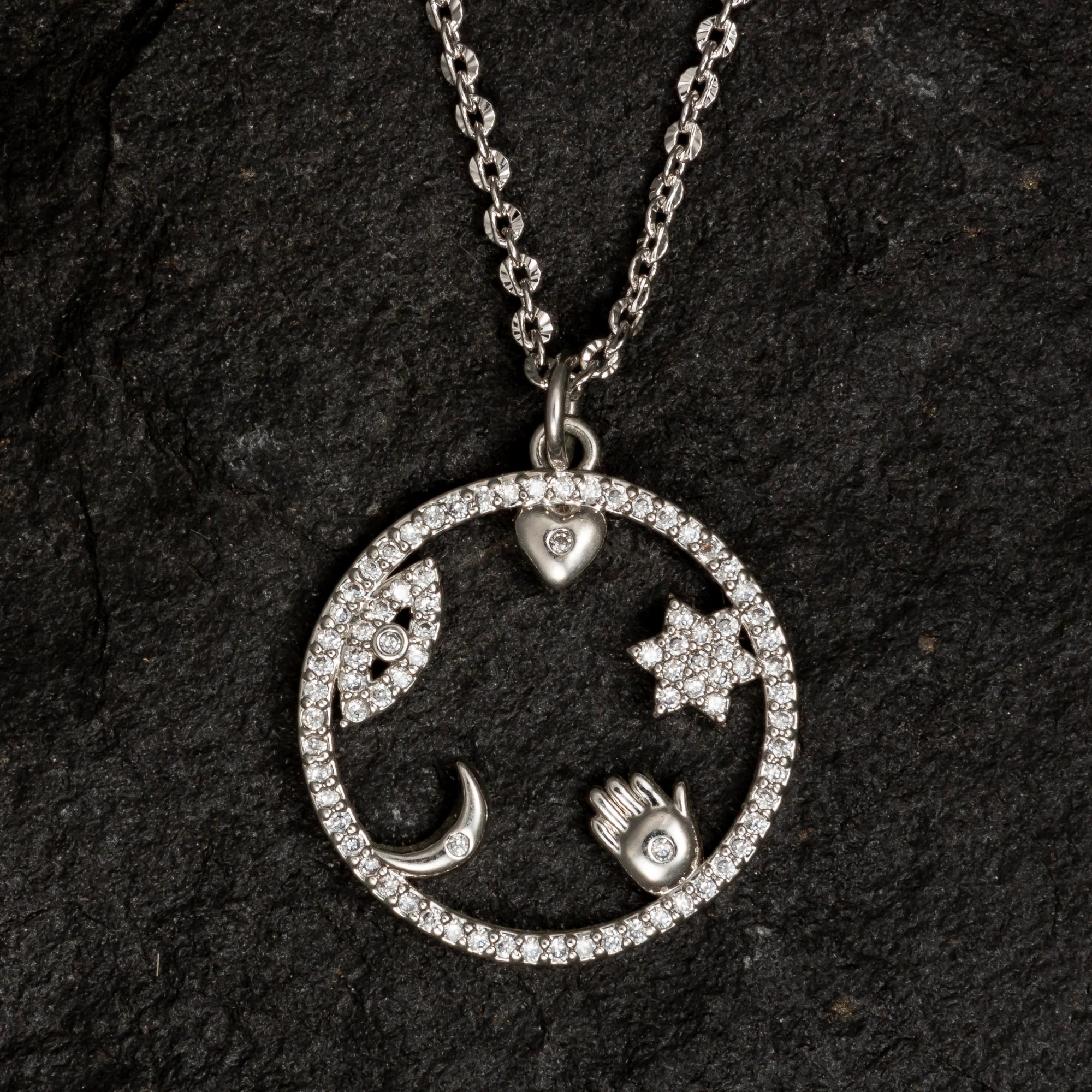 Circle of Protection Necklace with Gemstones - Necklaces