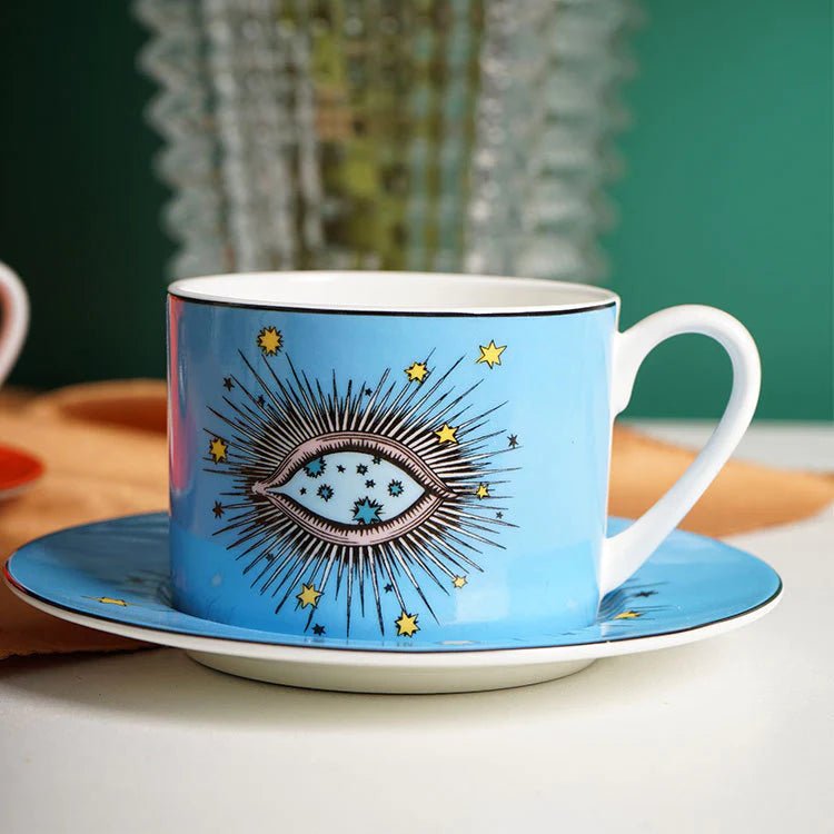 Cosmic Evil Eye Mug and Saucer Set - Coffee & Tea Cups