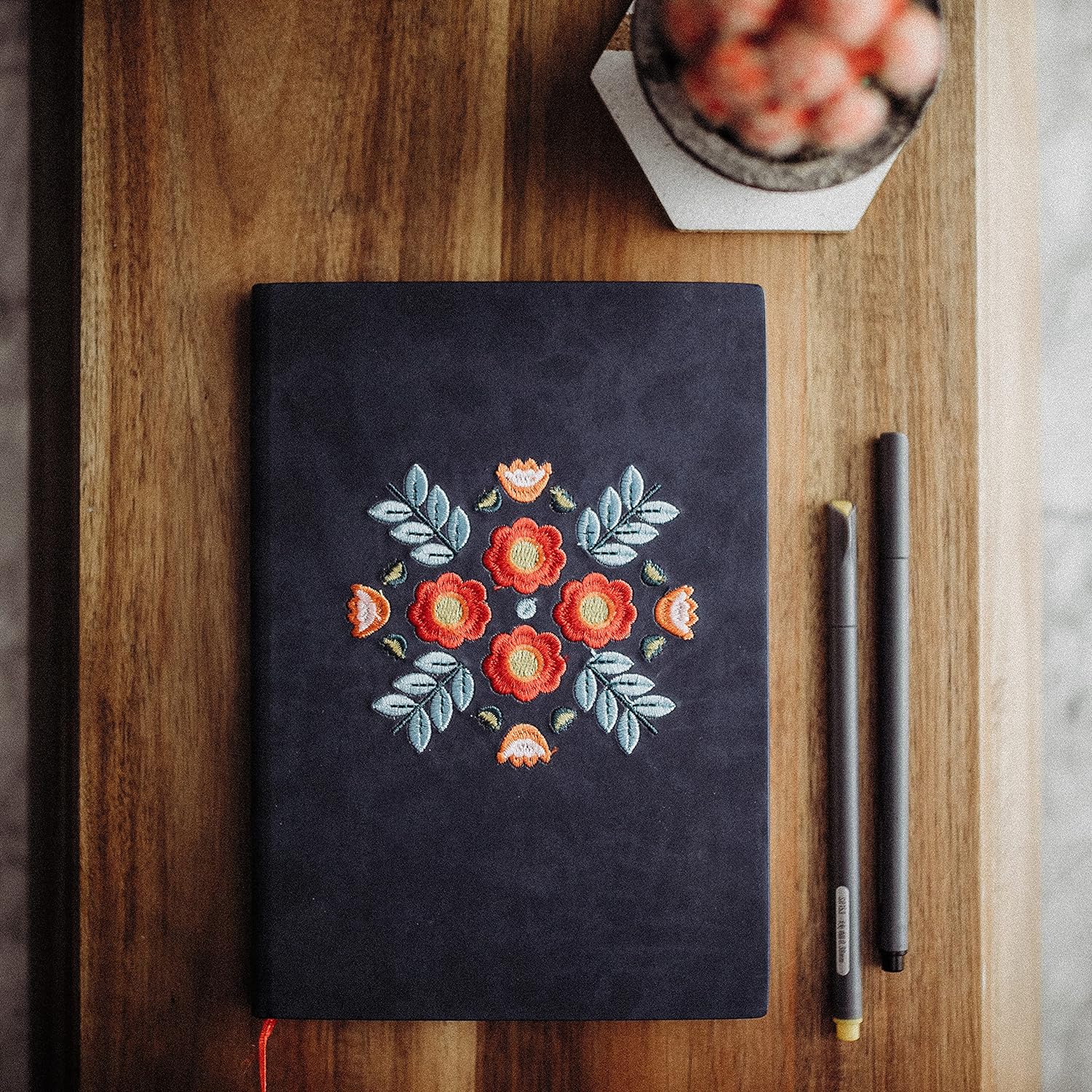 Evelynn Embroidered Layflat Journal - Notebooks & Notepads