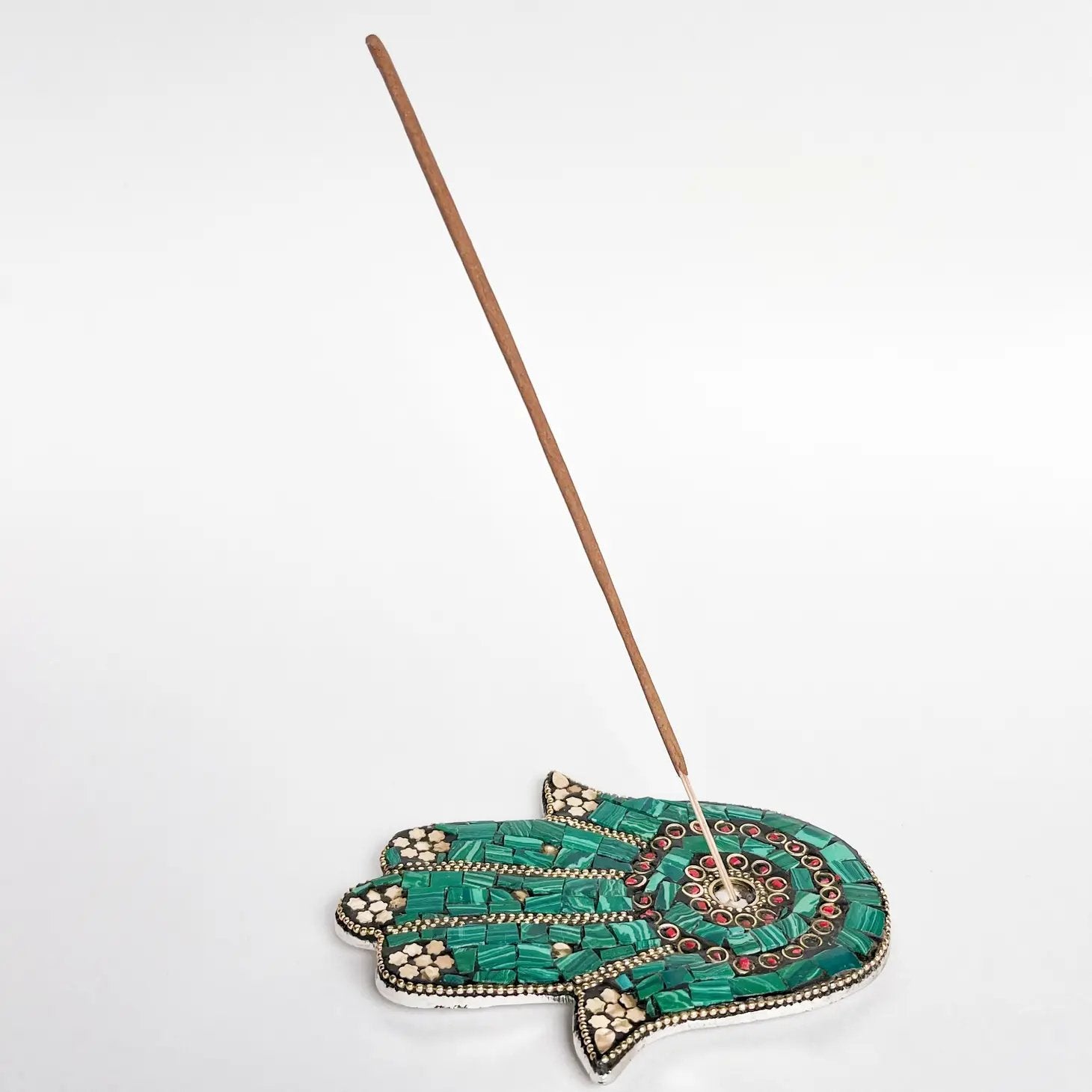 Hamsa Hand Incense Holder (Emerald) - Incense Holders