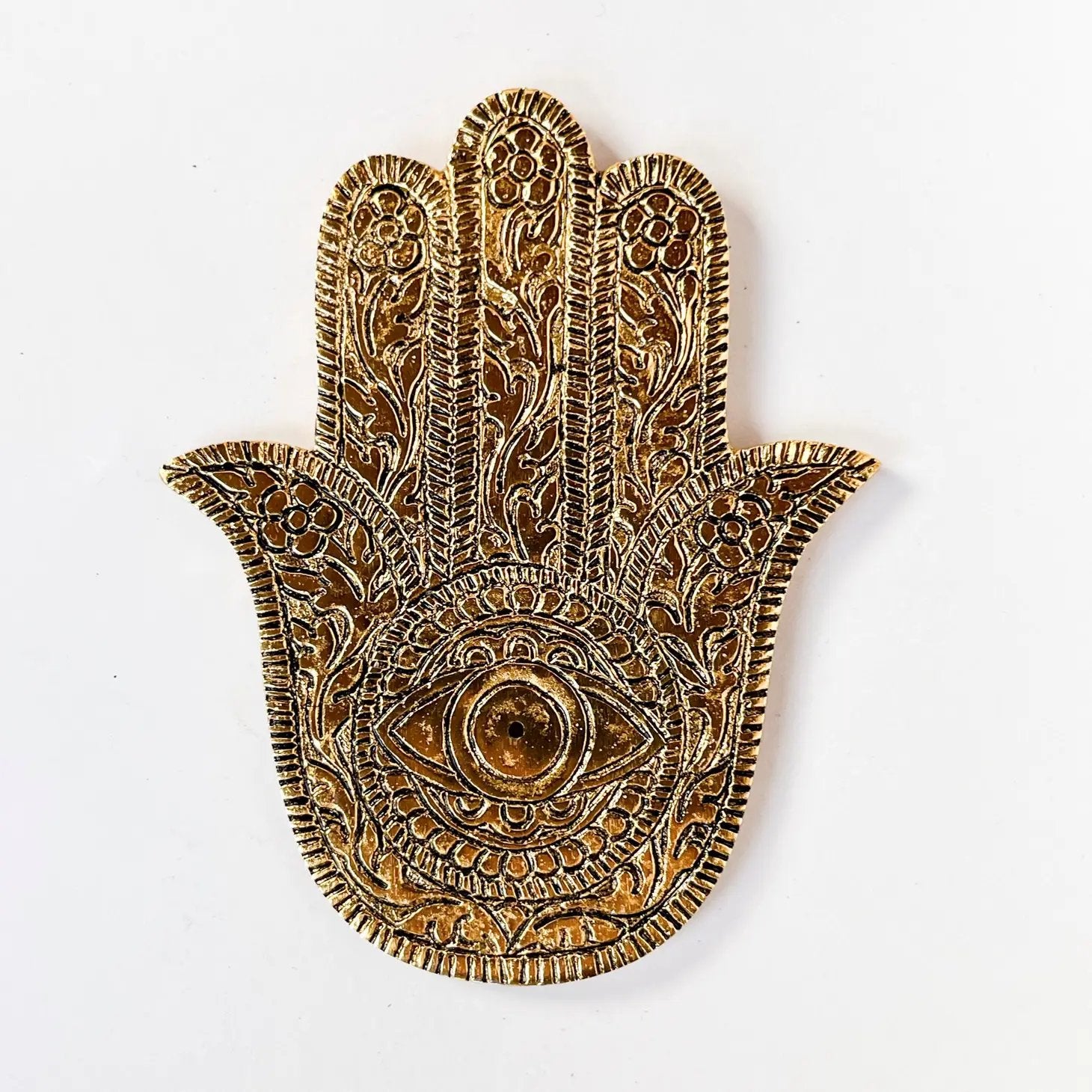 Hamsa Hand Incense Holder (Gold) - Incense Holders