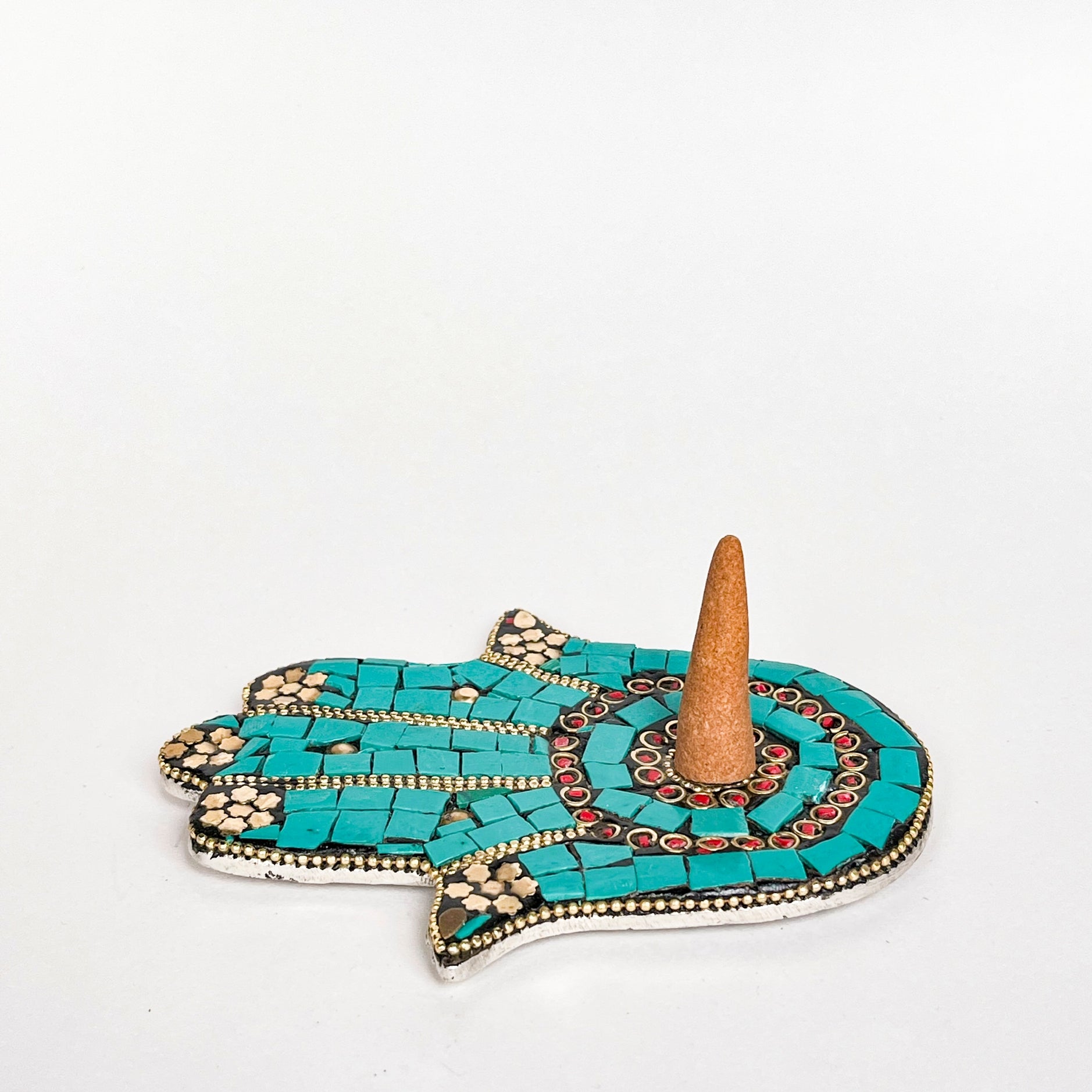 Hamsa Hand Incense Holder (Turquoise) - Incense Holders