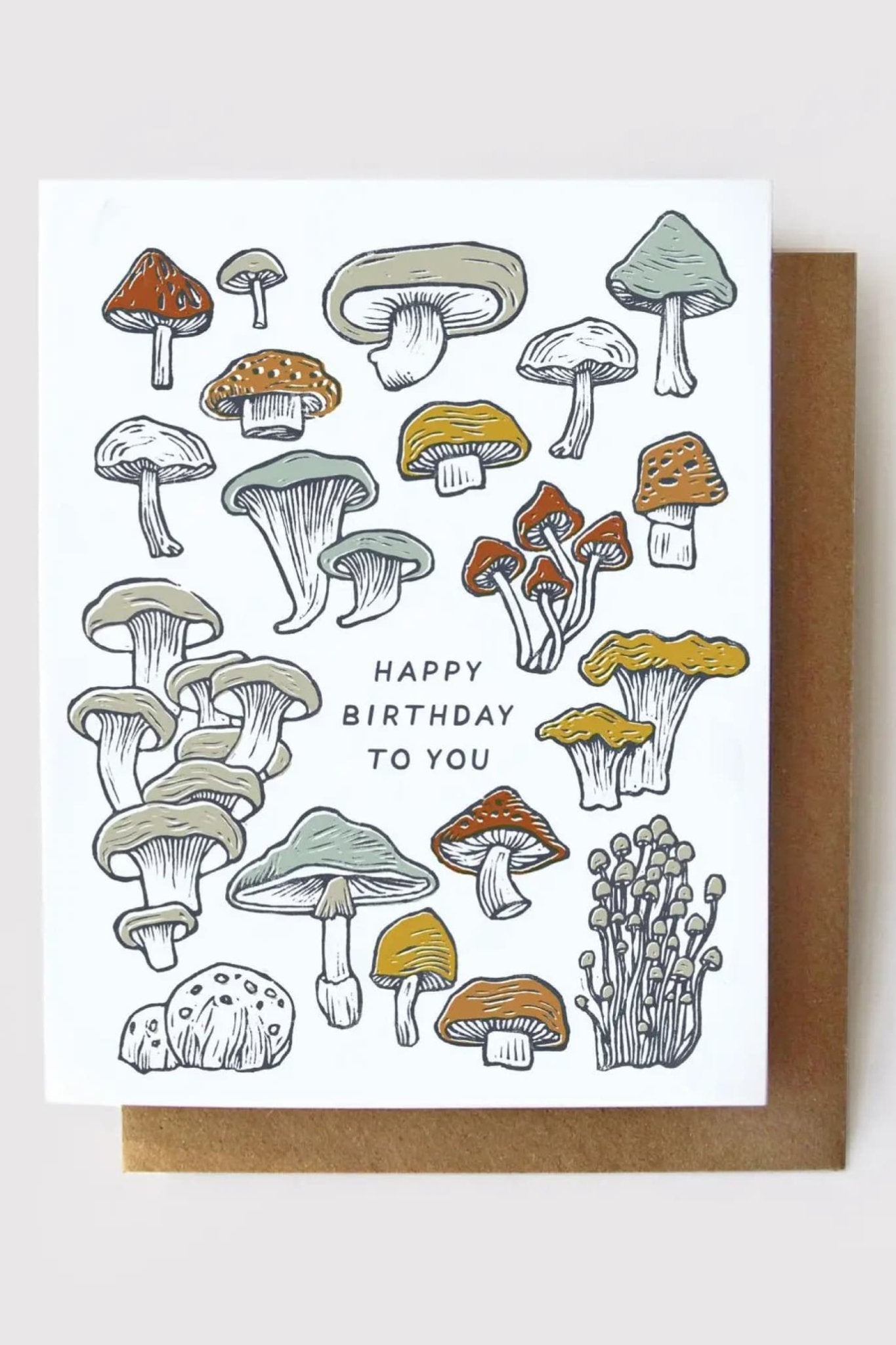 Happy Birthday - Mushrooms & Fungi Birthday Card - Greeting & Note Cards