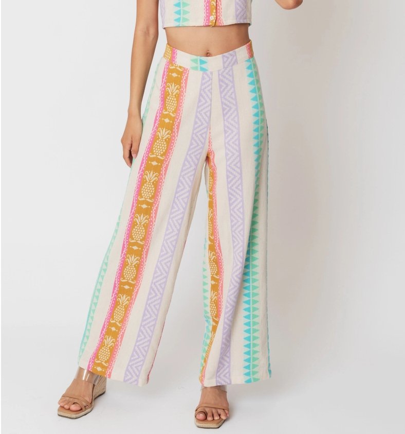 Jacquard Crop Top and Pants Set - Pants - Outfit Sets