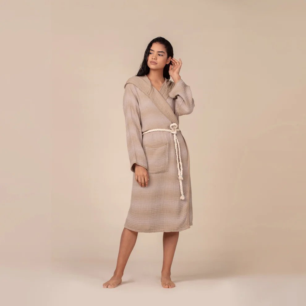 Kanyon Bathrobe - Beige - Robes