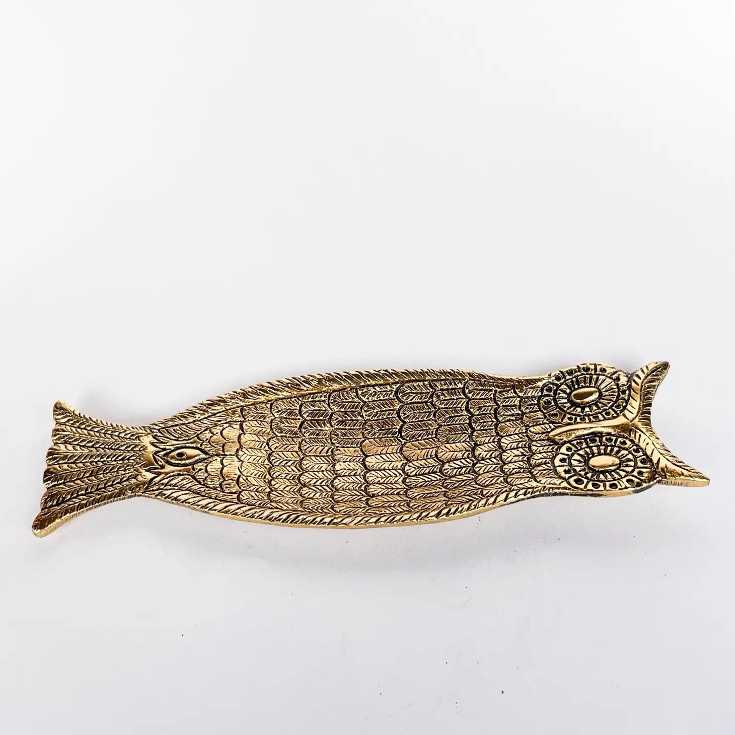 Long Owl Incense Holder (Gold) - Incense Holders