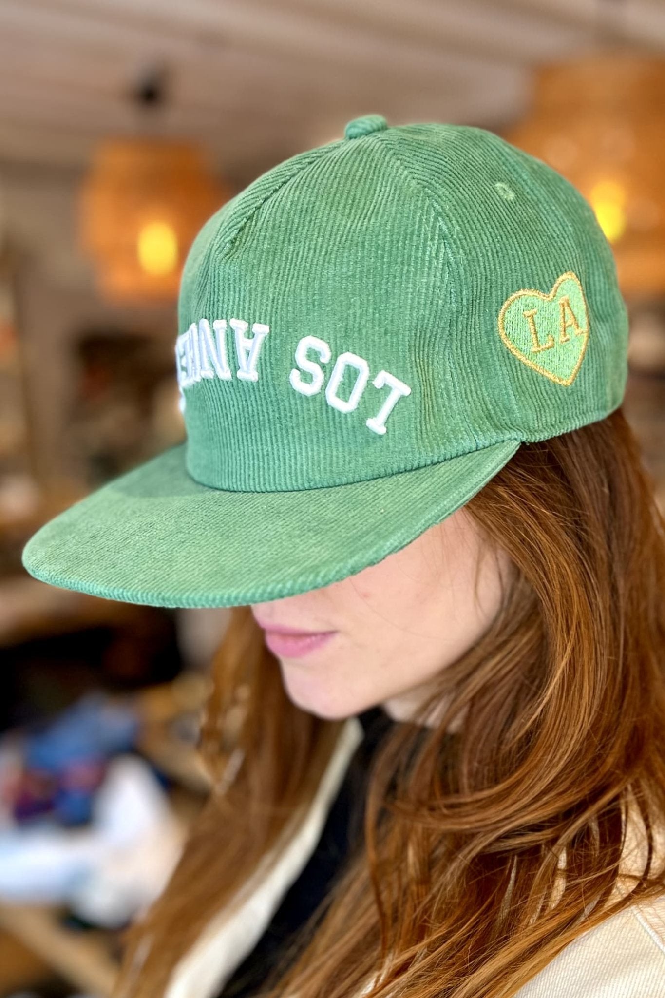 Los Angeles Rebel Corduroy Hat (Green) - Hat