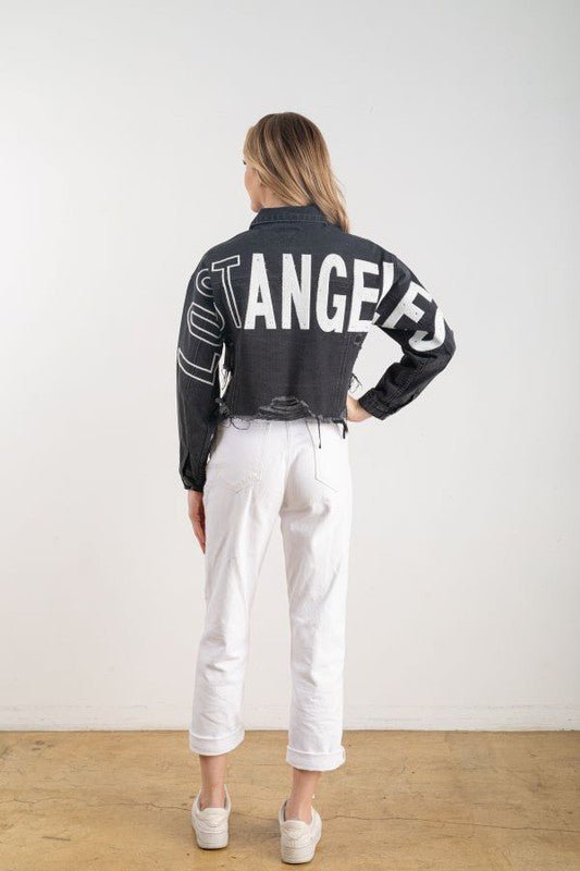 Lost Angeles Denim Crop Jacket - S/M - Coats & Jackets