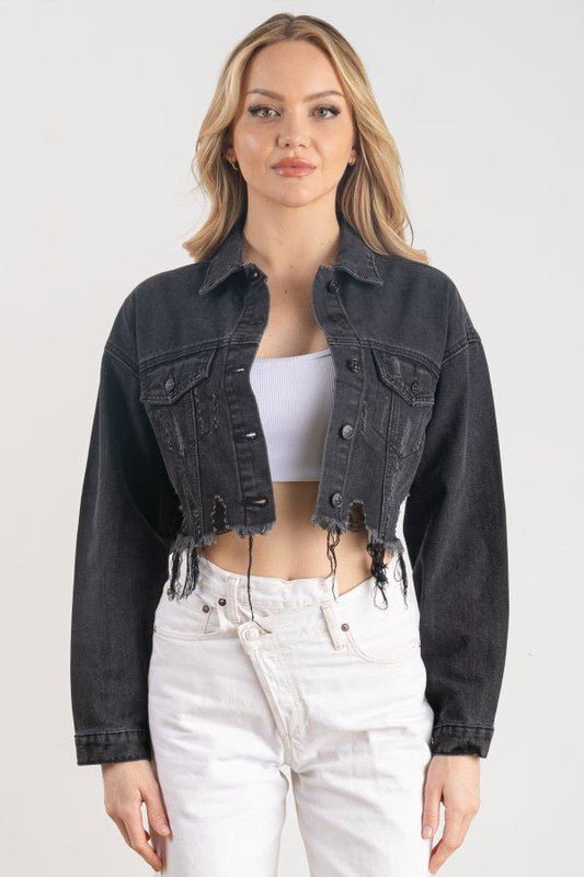 Lost Angeles Denim Crop Jacket - S/M - Coats & Jackets