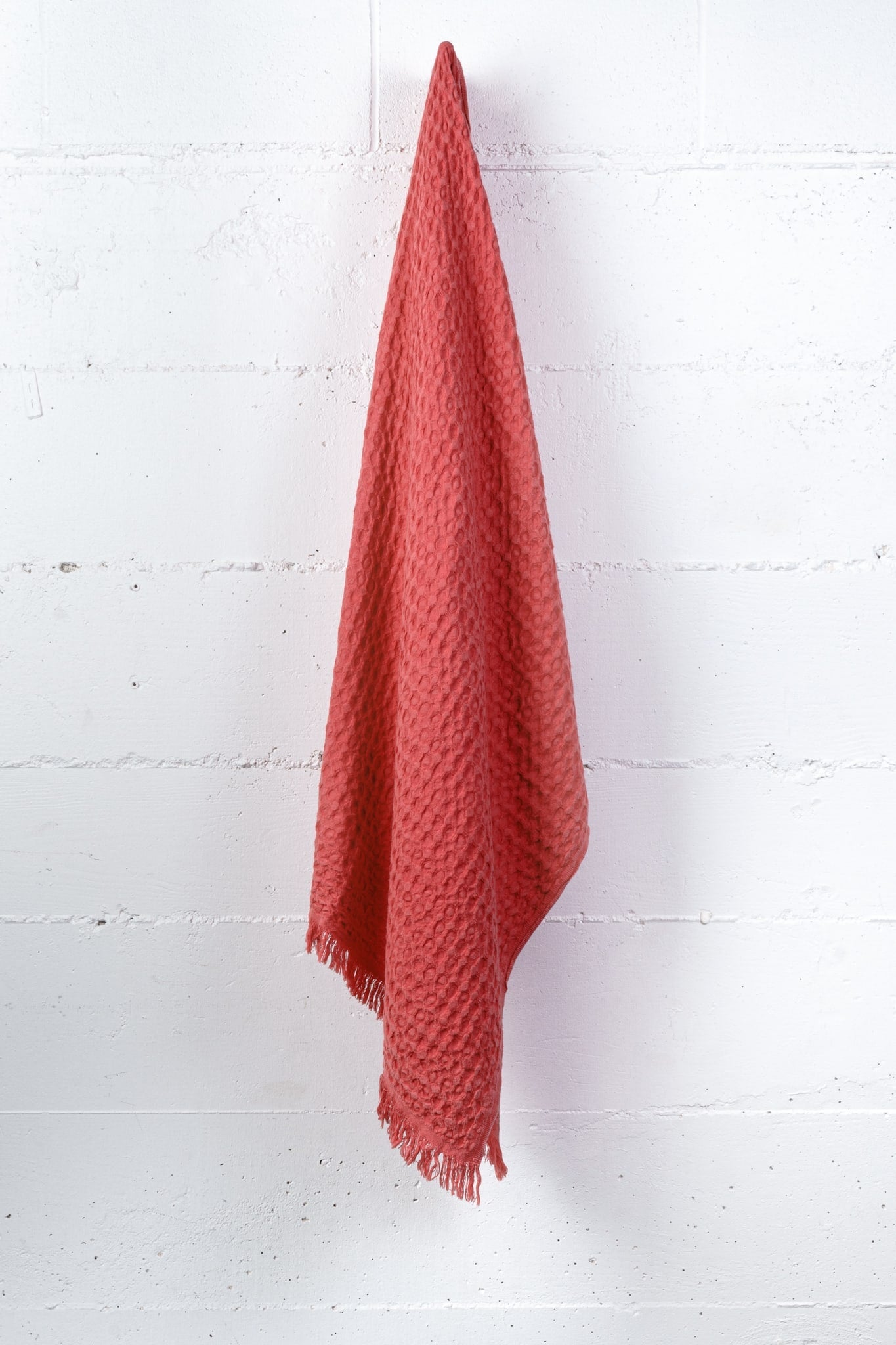 Maia Waffle Towel - Coral - Waffle Towel