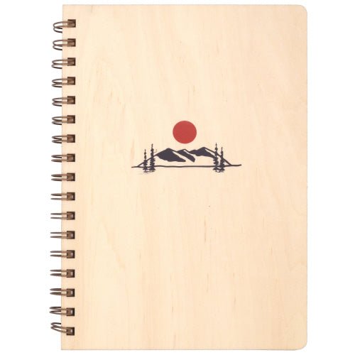 Mountain Sunrise Wood Spiral Notebook - Notebooks & Notepads