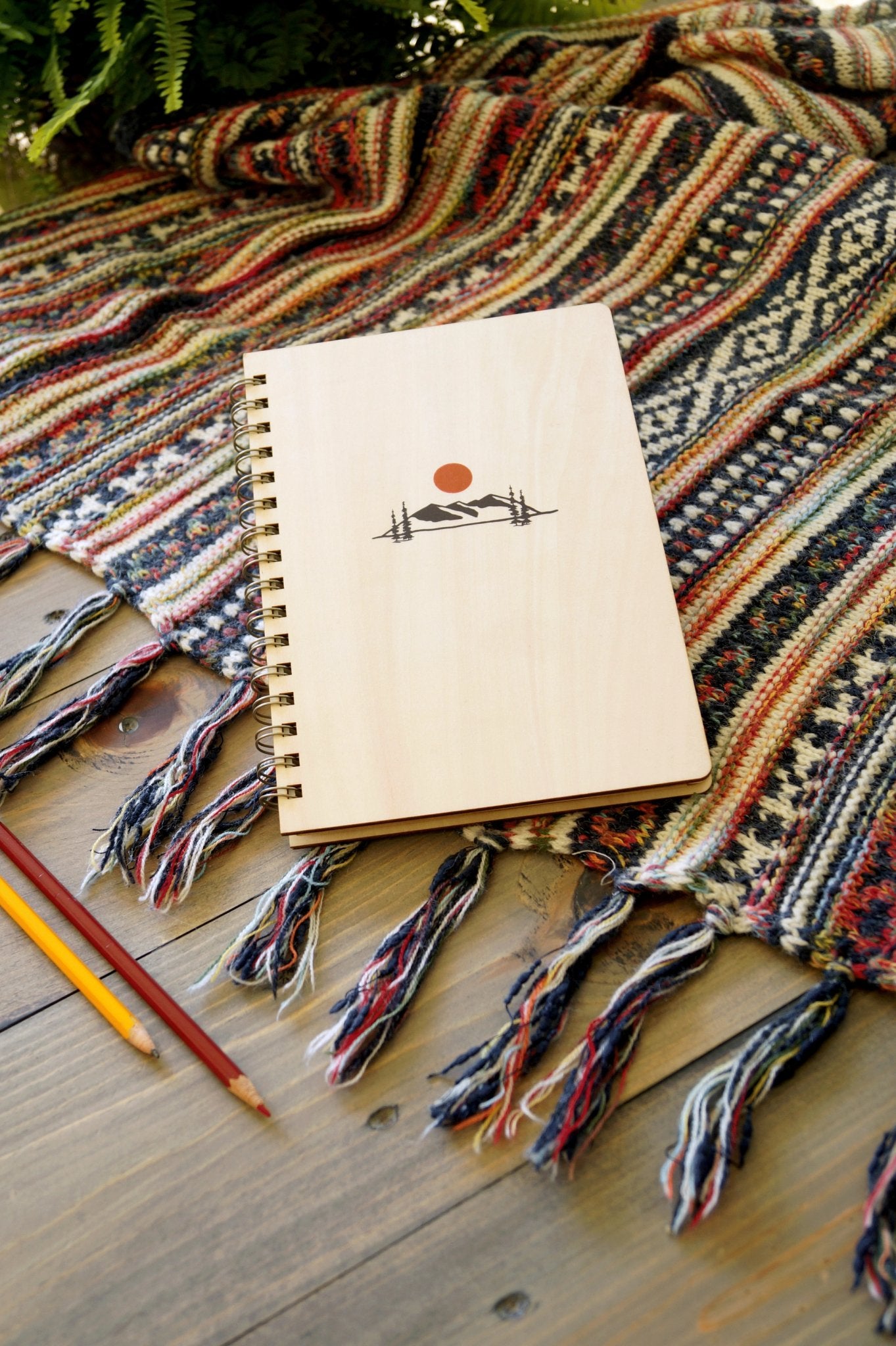 Mountain Sunrise Wood Spiral Notebook - Notebooks & Notepads