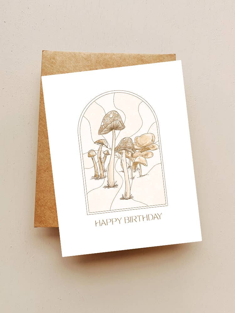 Mushroom Happy Birthday Card - Greeting & Note Cards