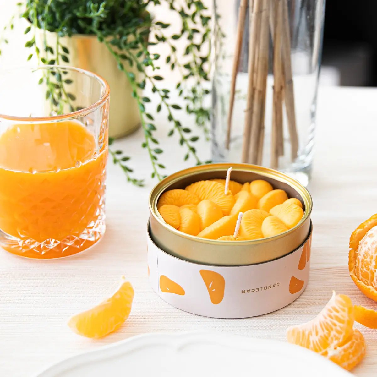 Peeled Tangerines Tin Candle - Candle