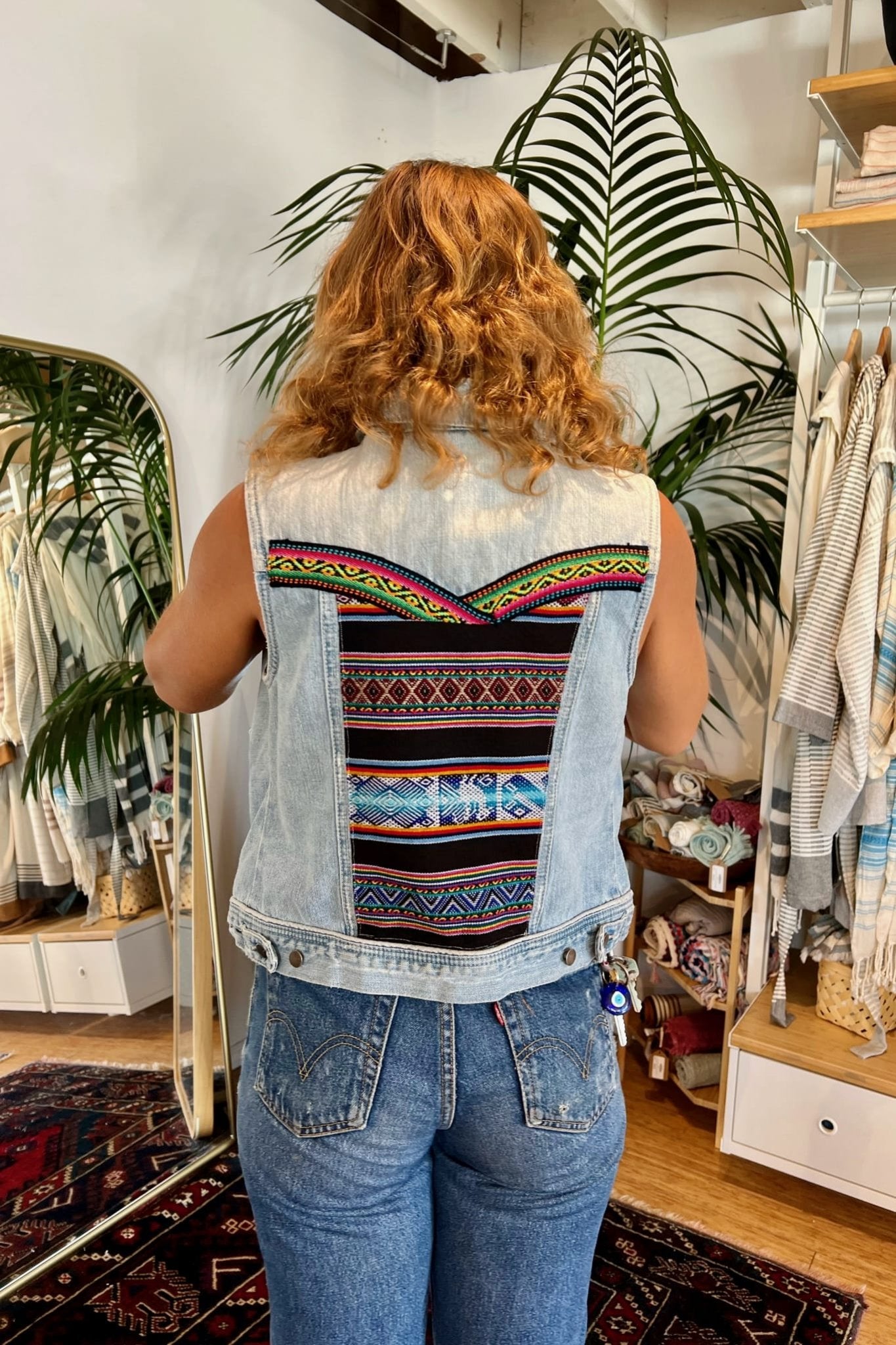 Peruvian Wings Jean Vest - Shirts & Tops