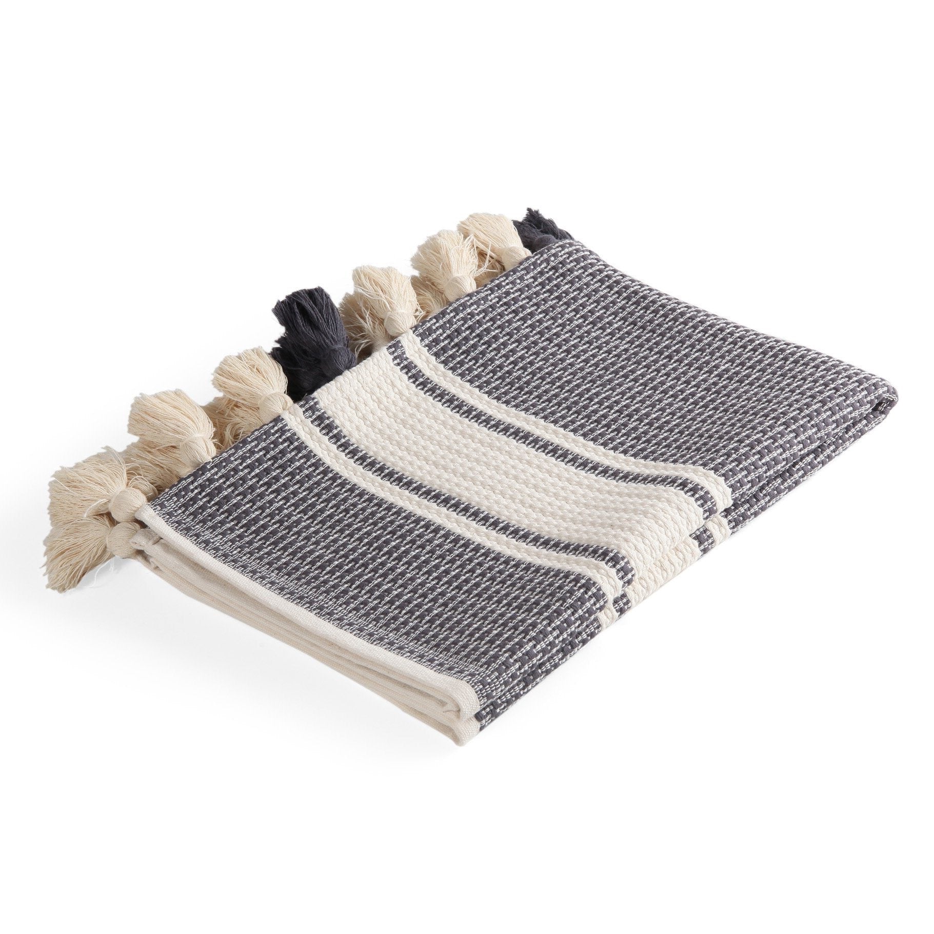 Pom-Pom Tuana Bath Mat - Anthracite - Bath Mats & Rugs