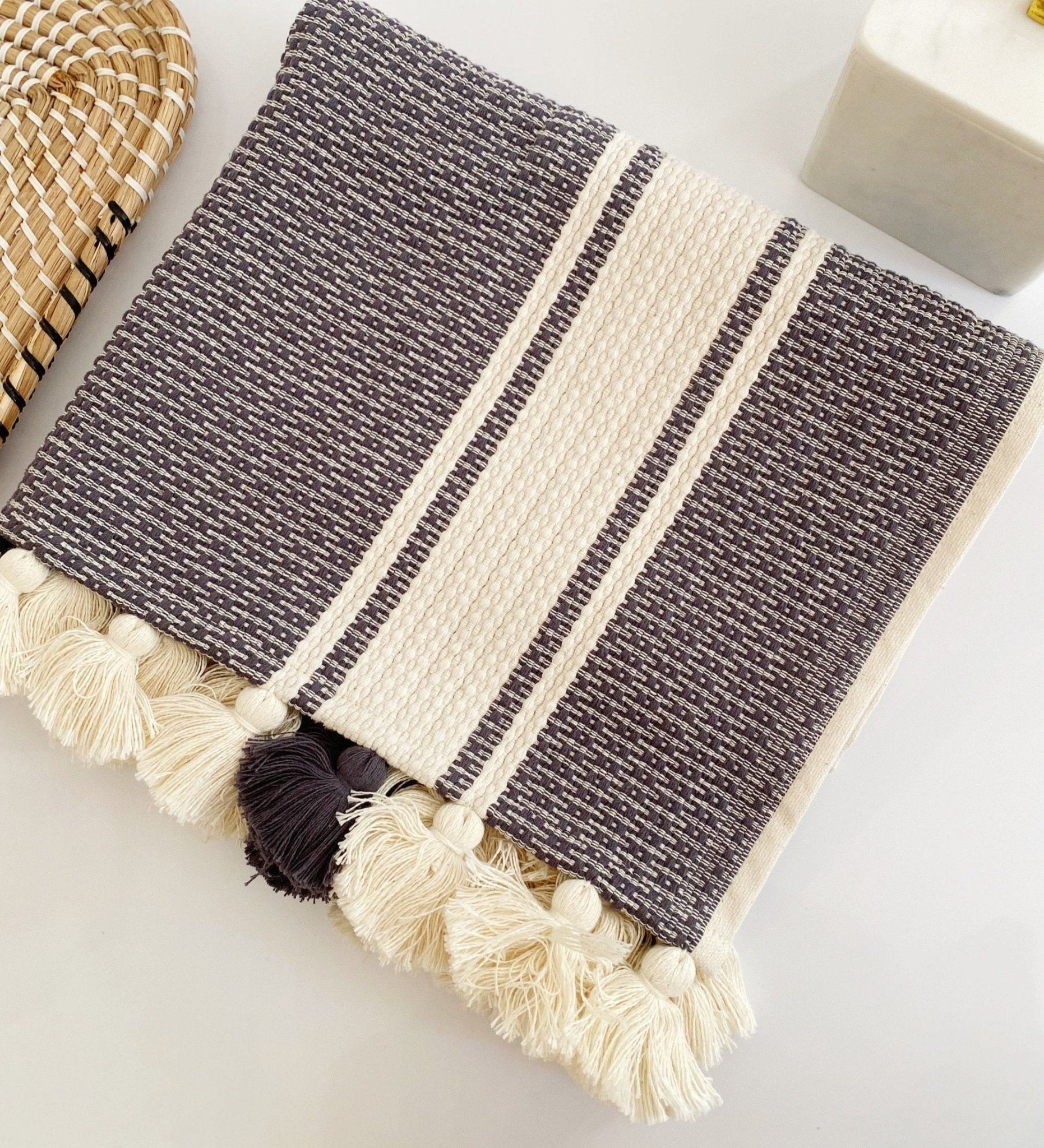 Pom-Pom Tuana Bath Mat - Tobacco - Bath Mats & Rugs