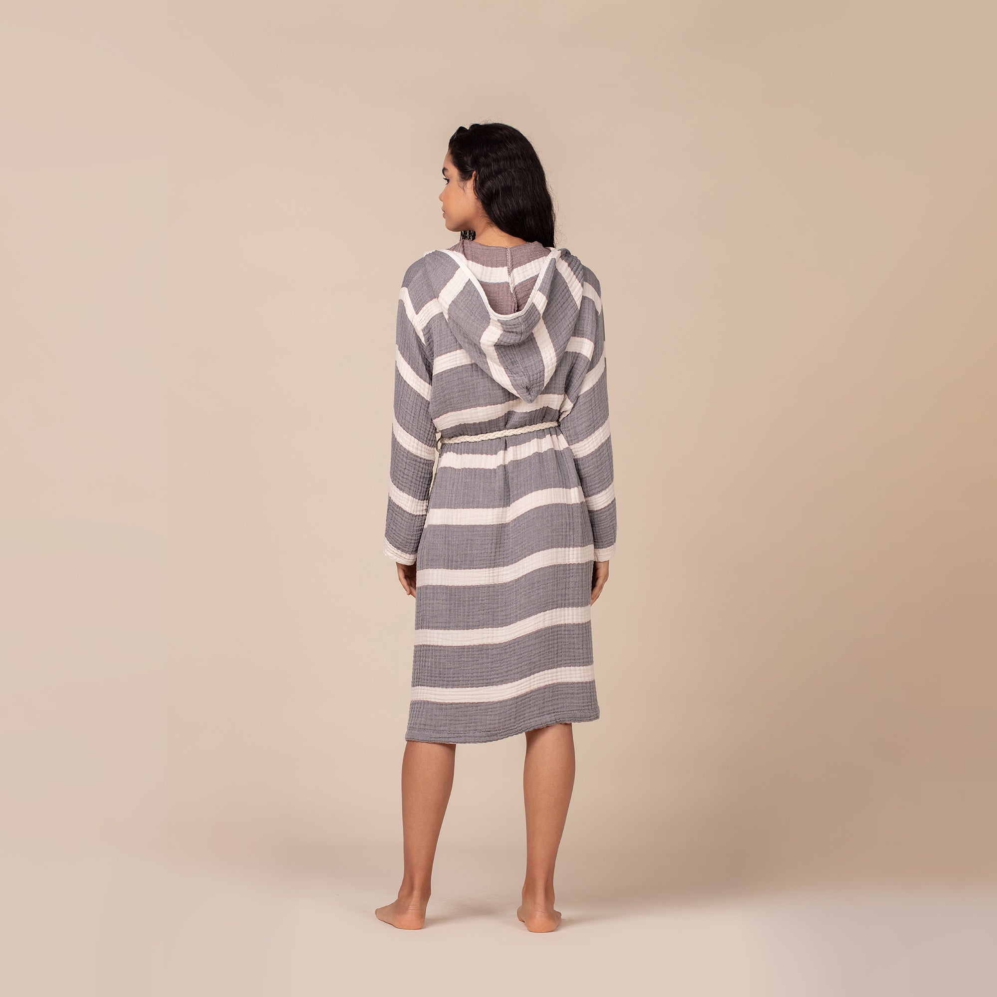 Quattro Bathrobe - Dusty rose/Anthracite - Bathrobe