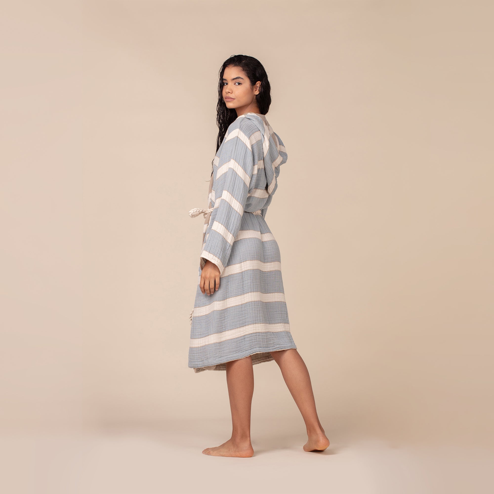 Quattro Bathrobe - Dusty rose/Anthracite - Bathrobe