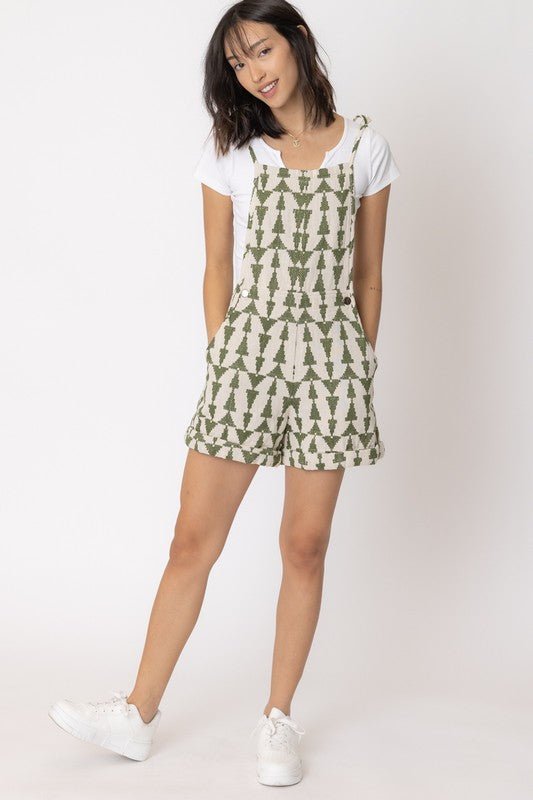 Shoulder Tie Romper with Triangle Print - Small - Jumpsuits & Rompers