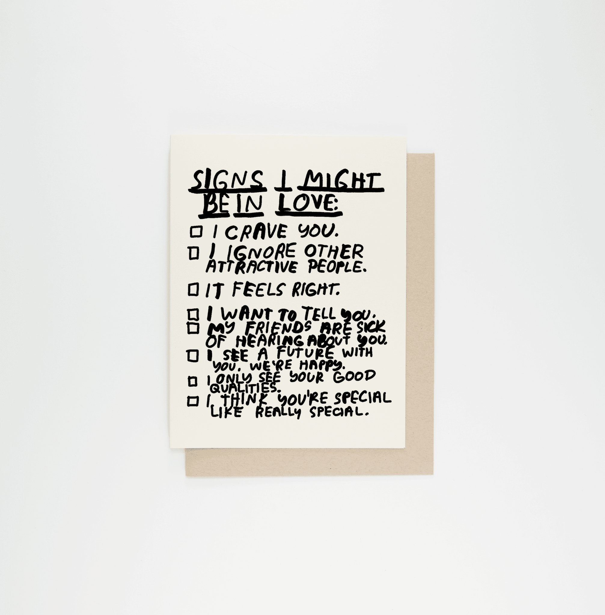 Signs I Might be in Love Greeting Card - Greeting & Note Cards