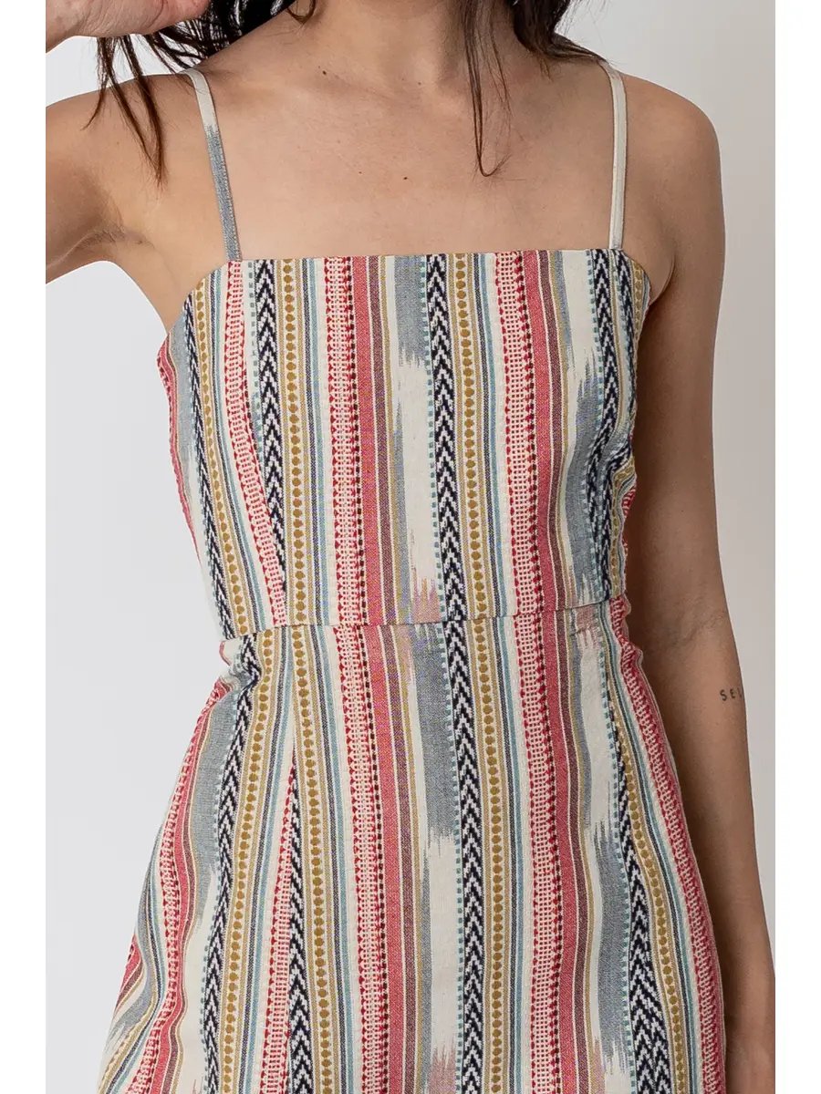 Sleeveless Multi Stripe Mini Dress - Small - Dresses