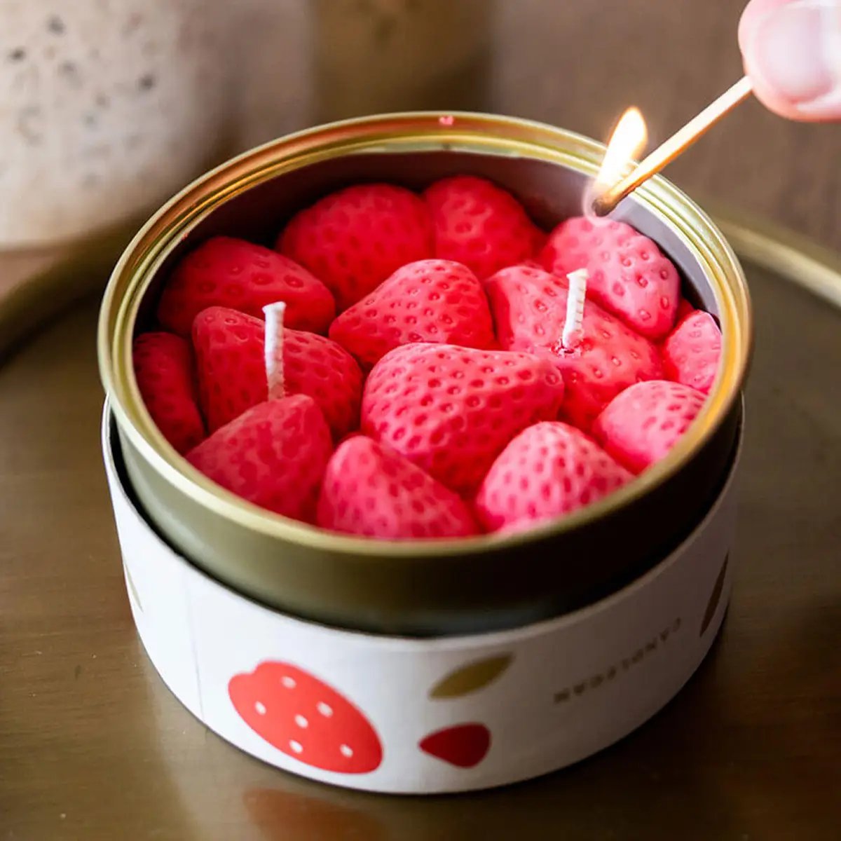 Strawberry Tin Candle - Candle