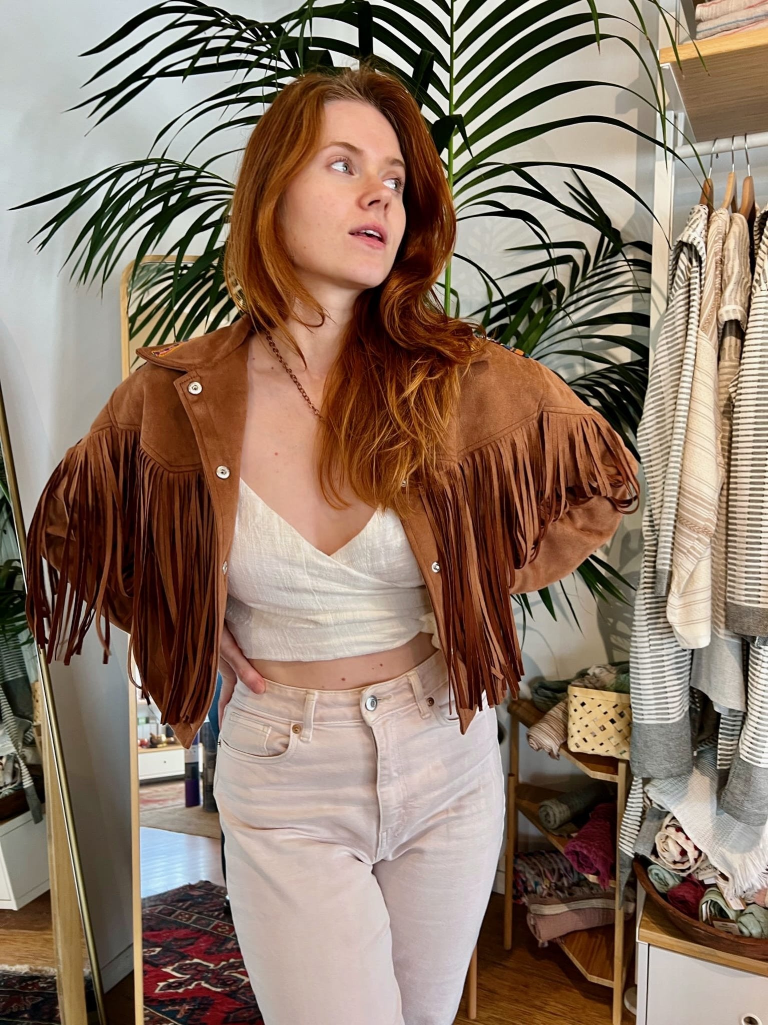 Suede Fringe Jacket - Coats & Jackets