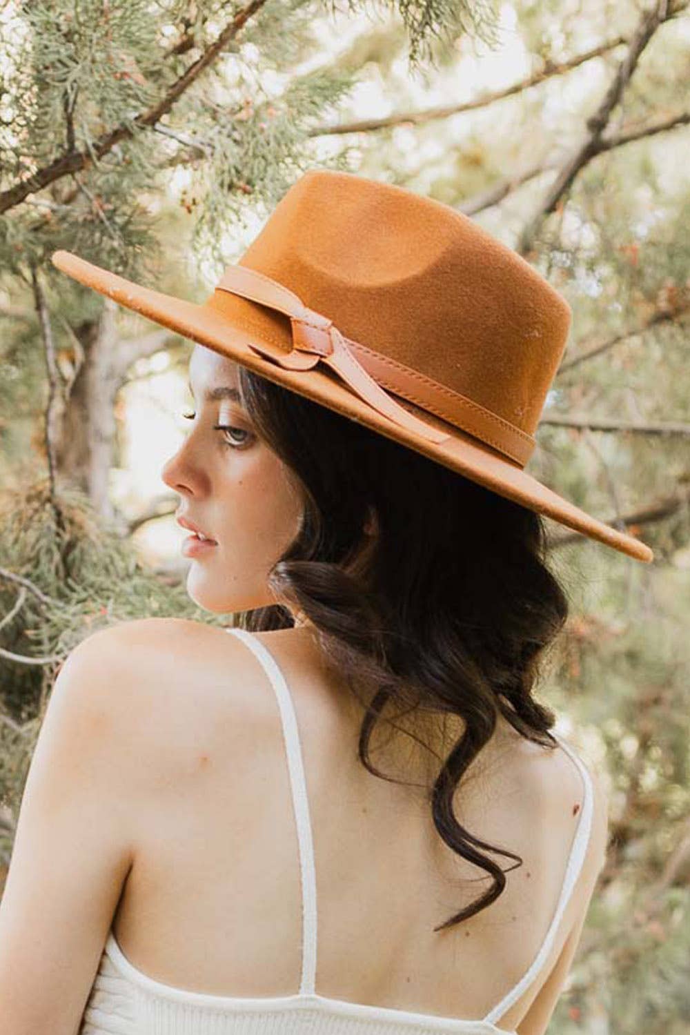 Suede Leather Ribbon Bolero - Camel - Hats