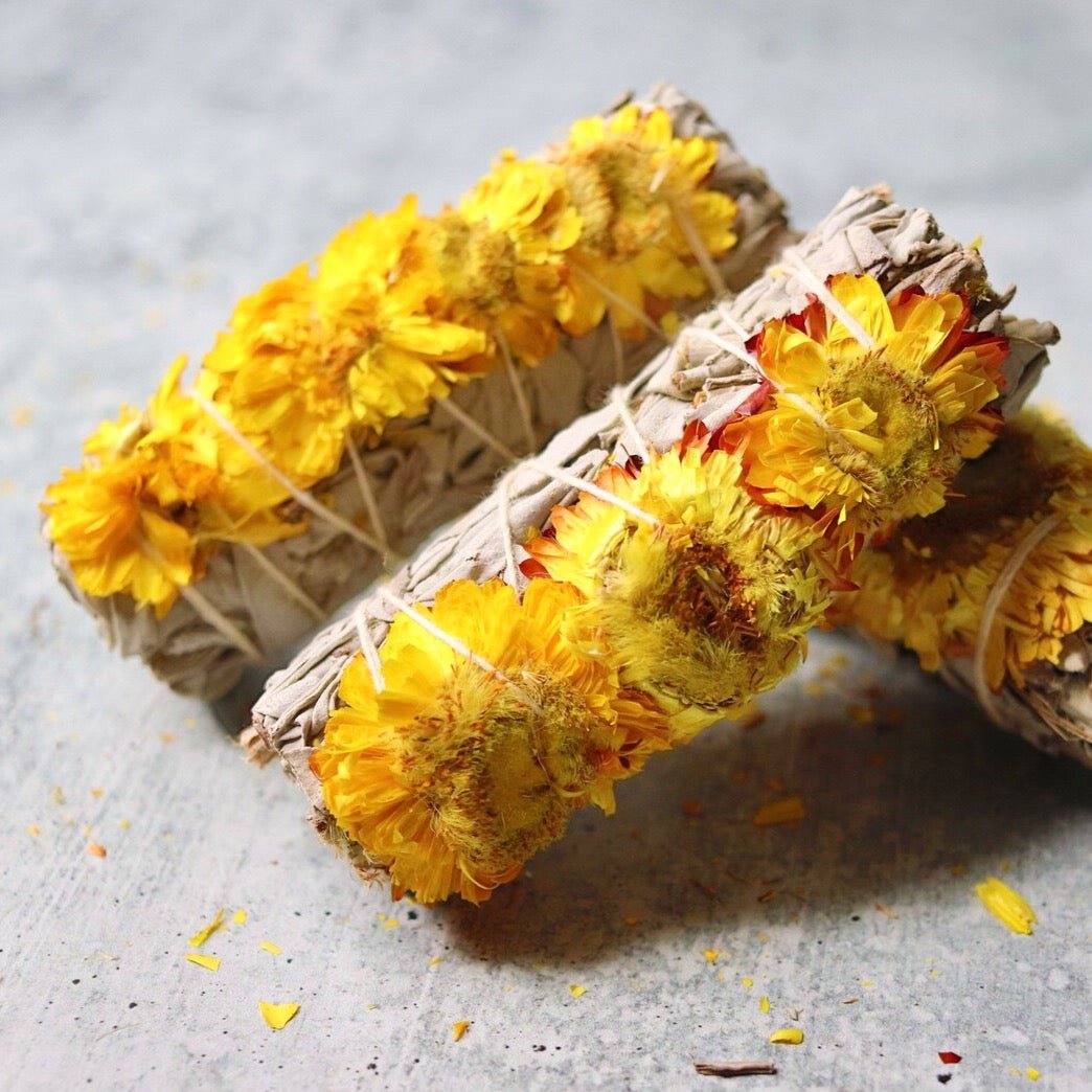 Sunflower with White Sage Smudge Bundle - Smudge