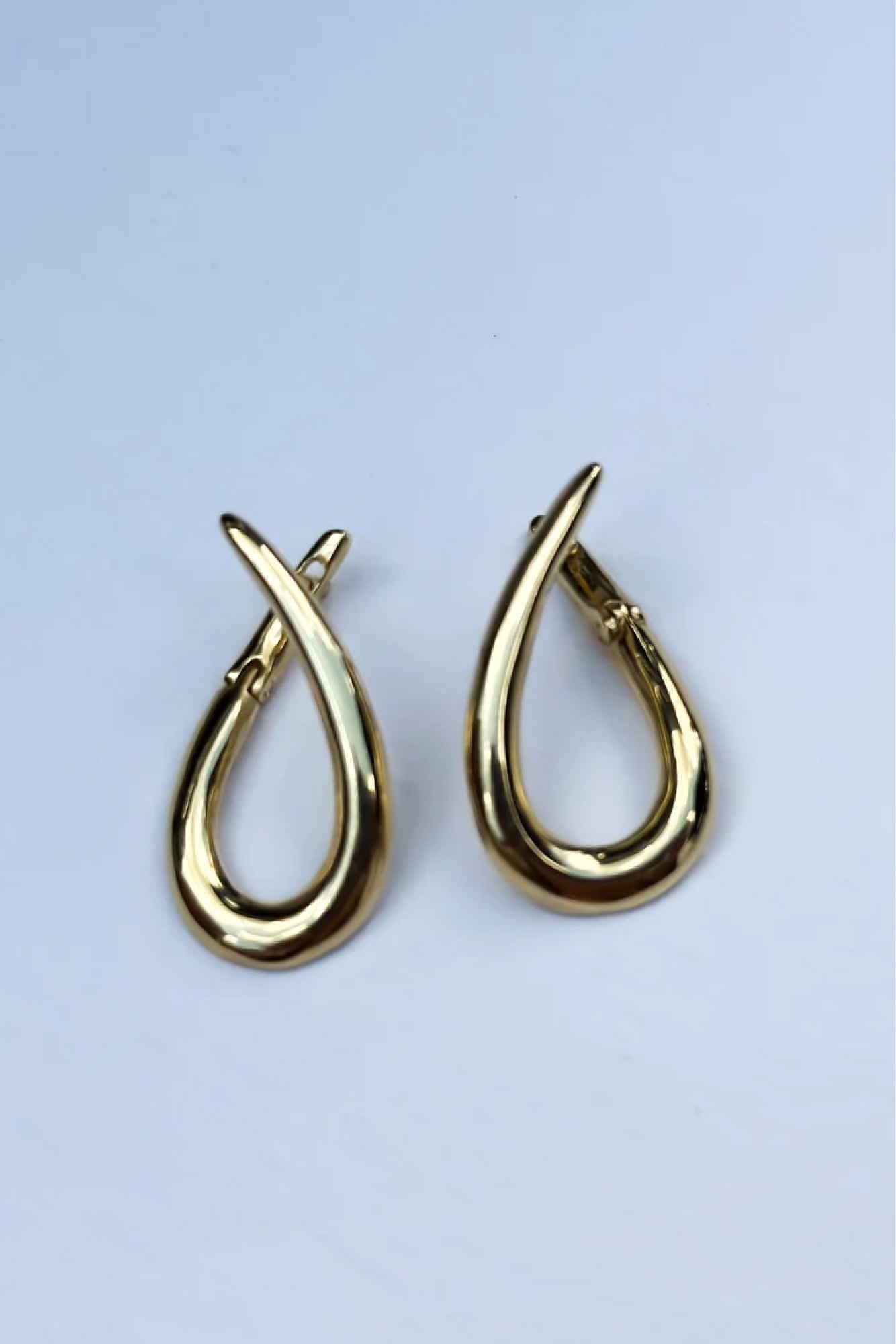 Swirly Hoop 18K Gold Filled Designer Earrings - Earrings