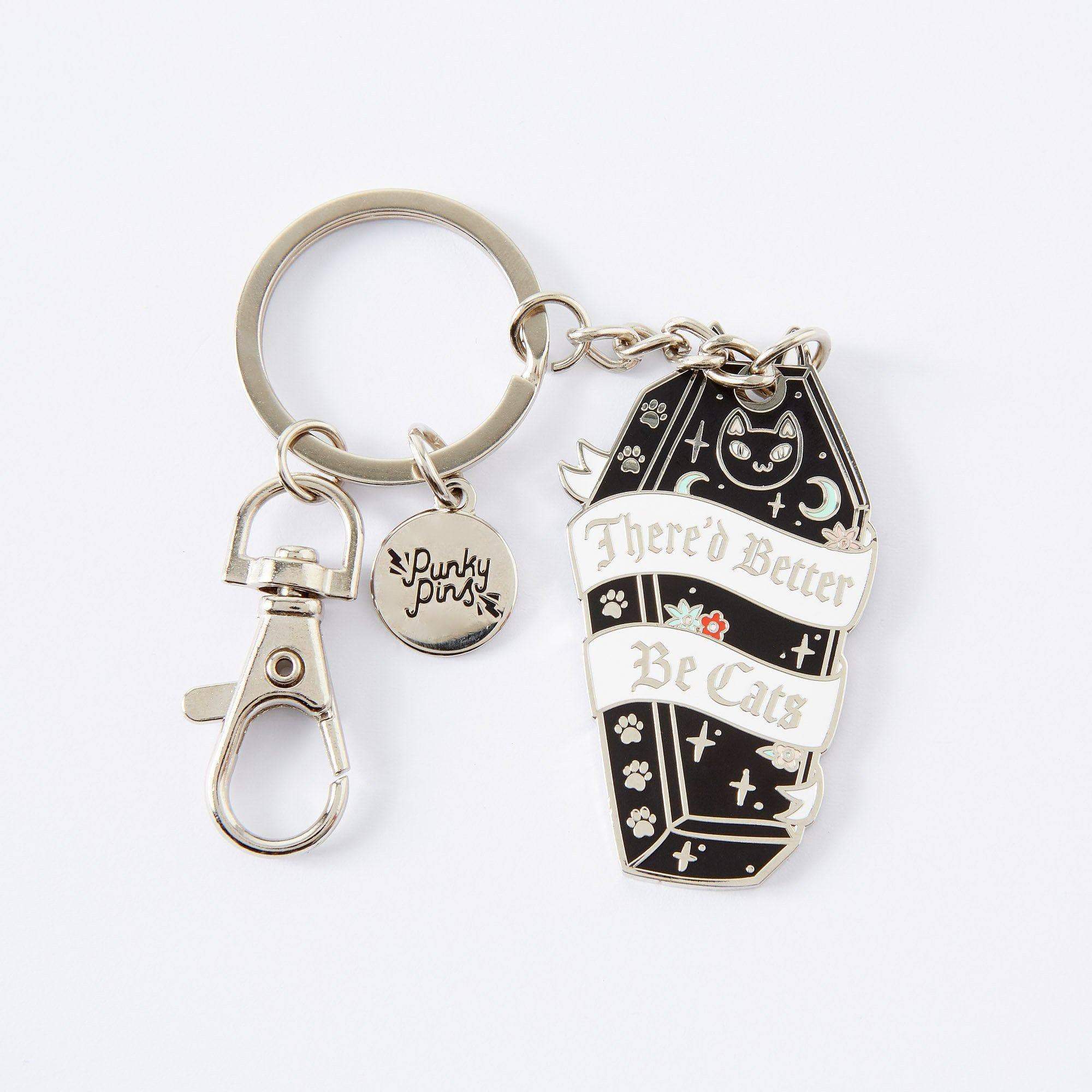 There'd Better Be Cats Enamel Keyring - Keychain