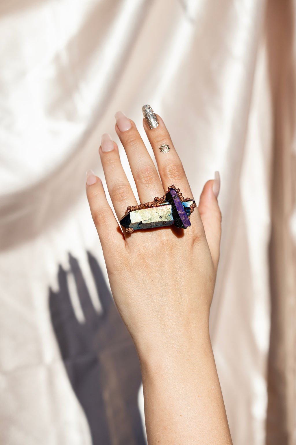 Titanium Quartz Statement Ring - Rings
