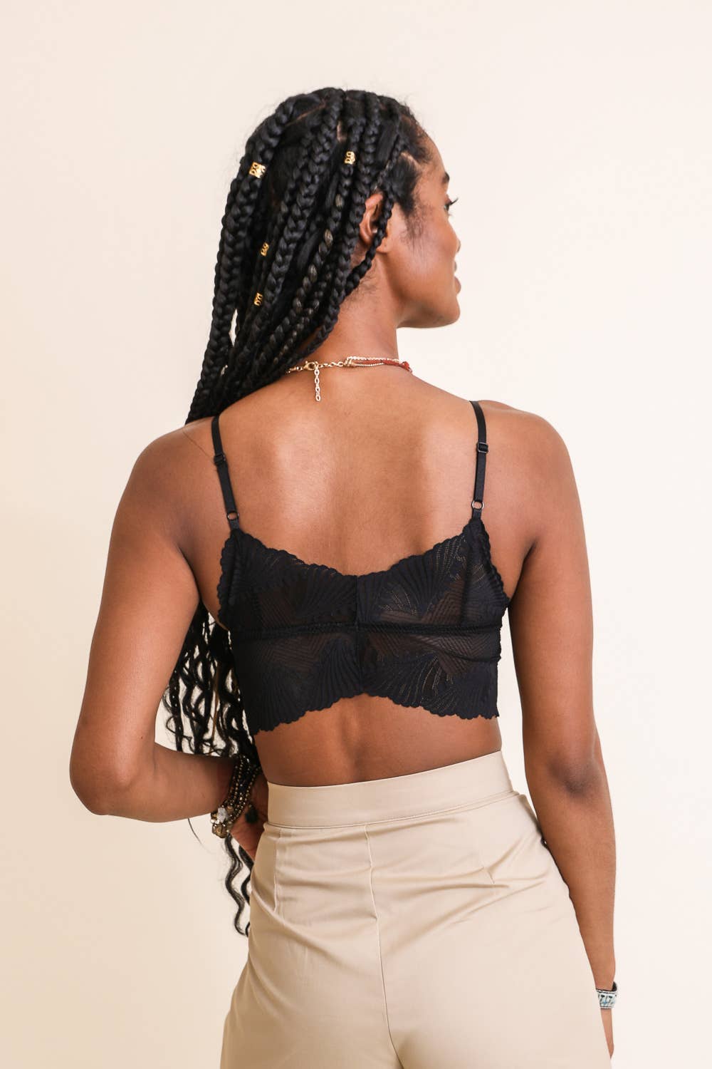 Butterfly Lace Bralette (Black) - Small - Bralette