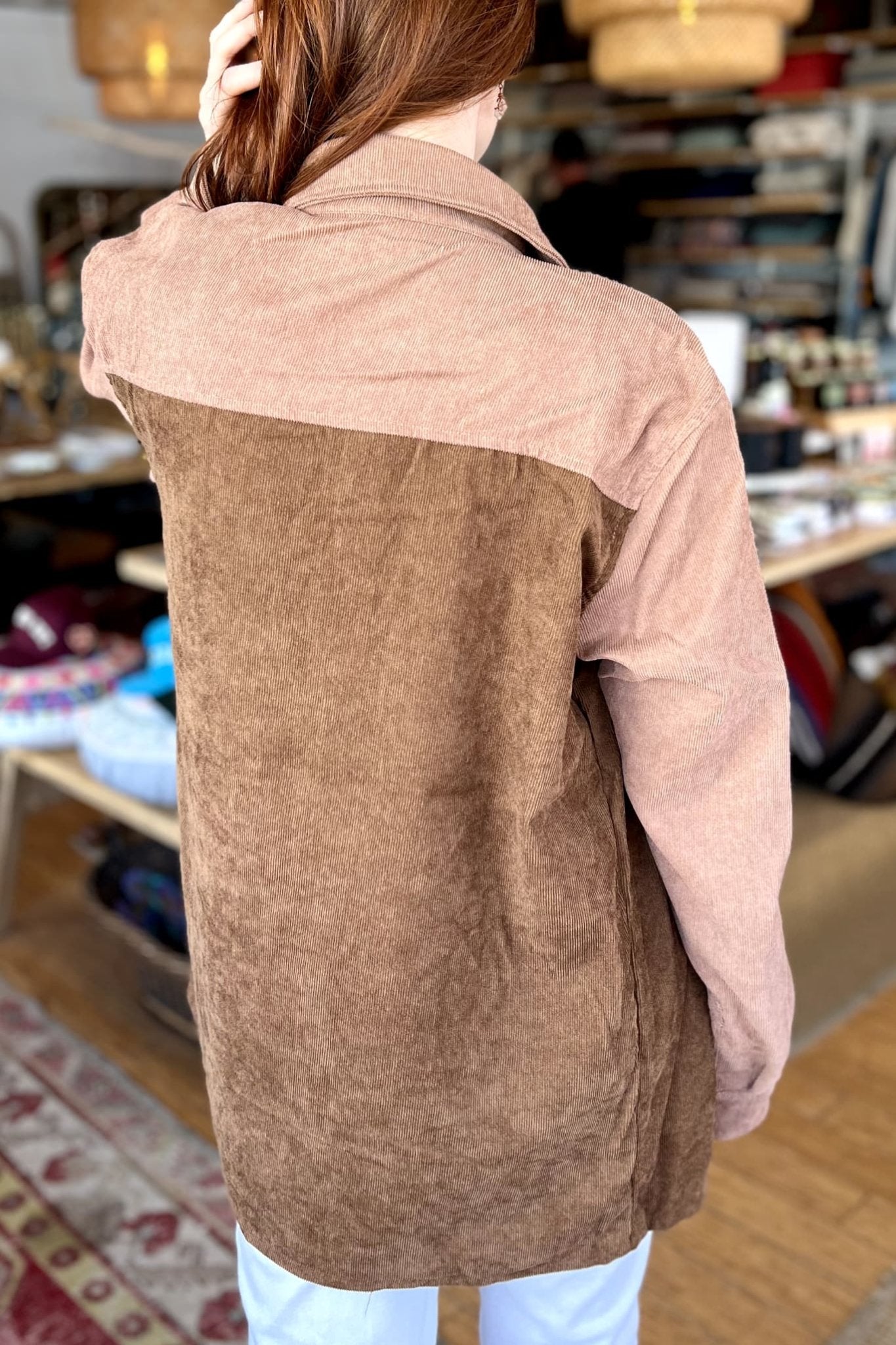 Corduroy Designer Shirt (Camel) - Shirts & Tops