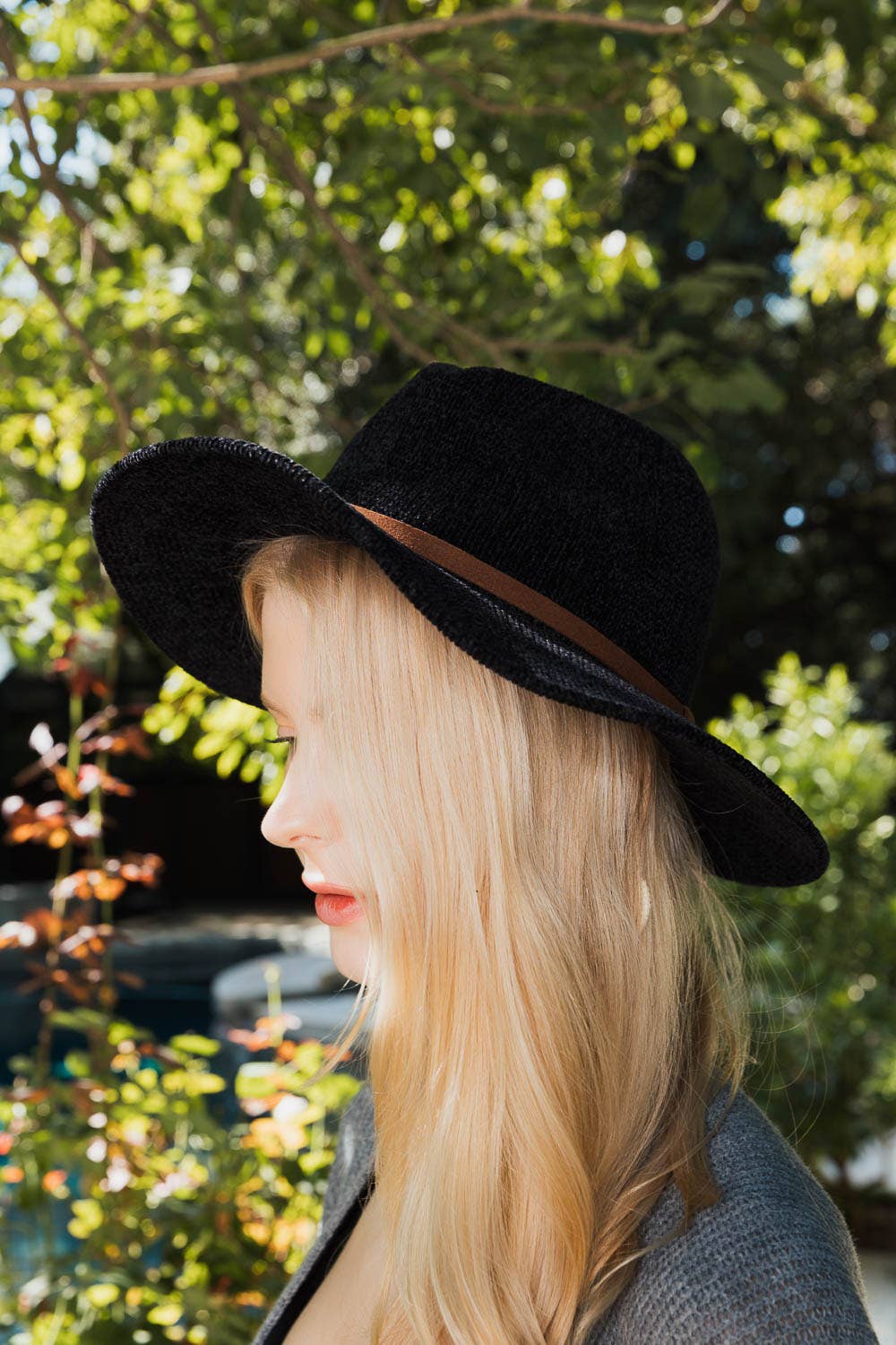 Corduroy Fedora Hat (Black) - Hat