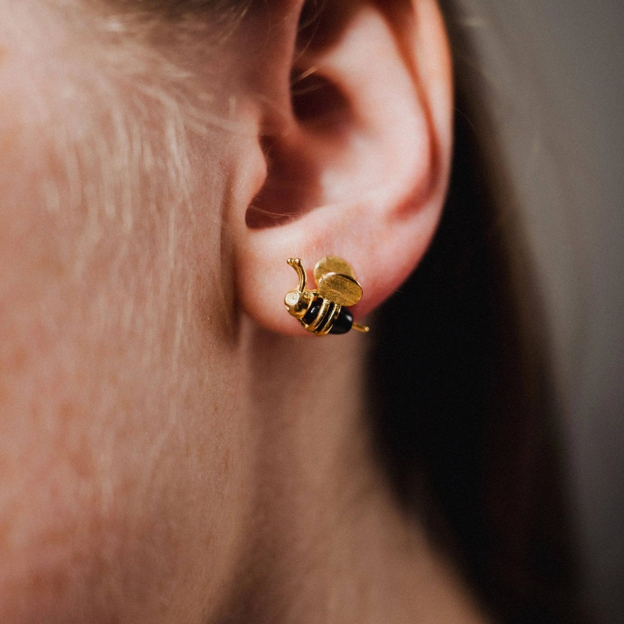 Designer Bee Earrings (Gold Plated) - Earrings