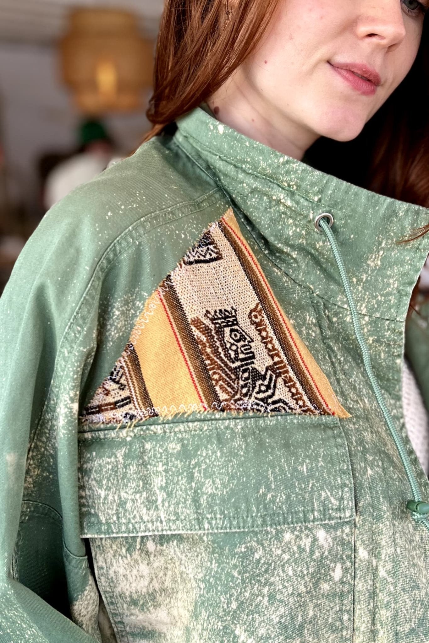 Designer Denim Jacket (Green) - Coats & Jackets