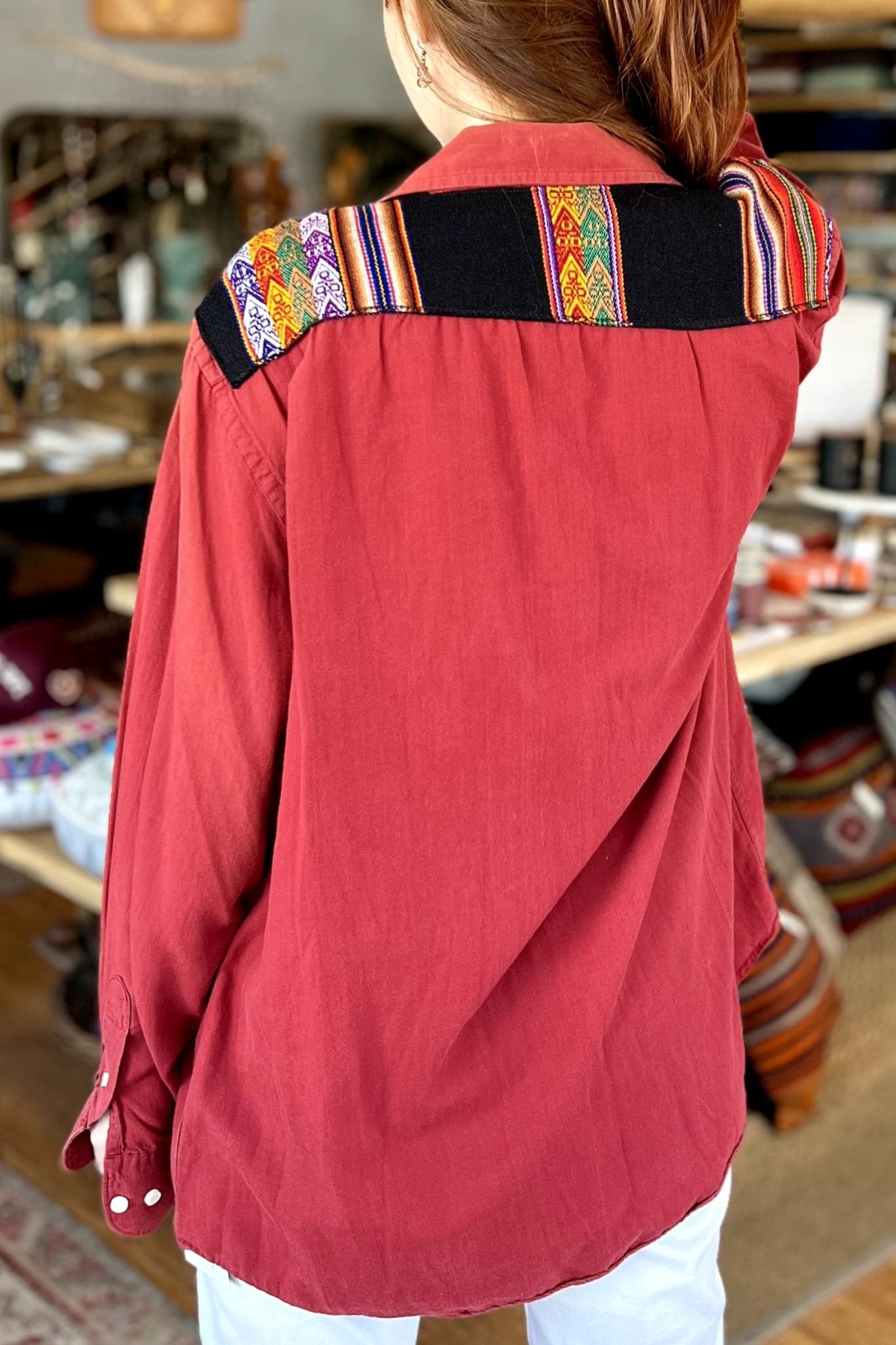 Designer Shirt with Pocket (Red) - Shirts & Tops