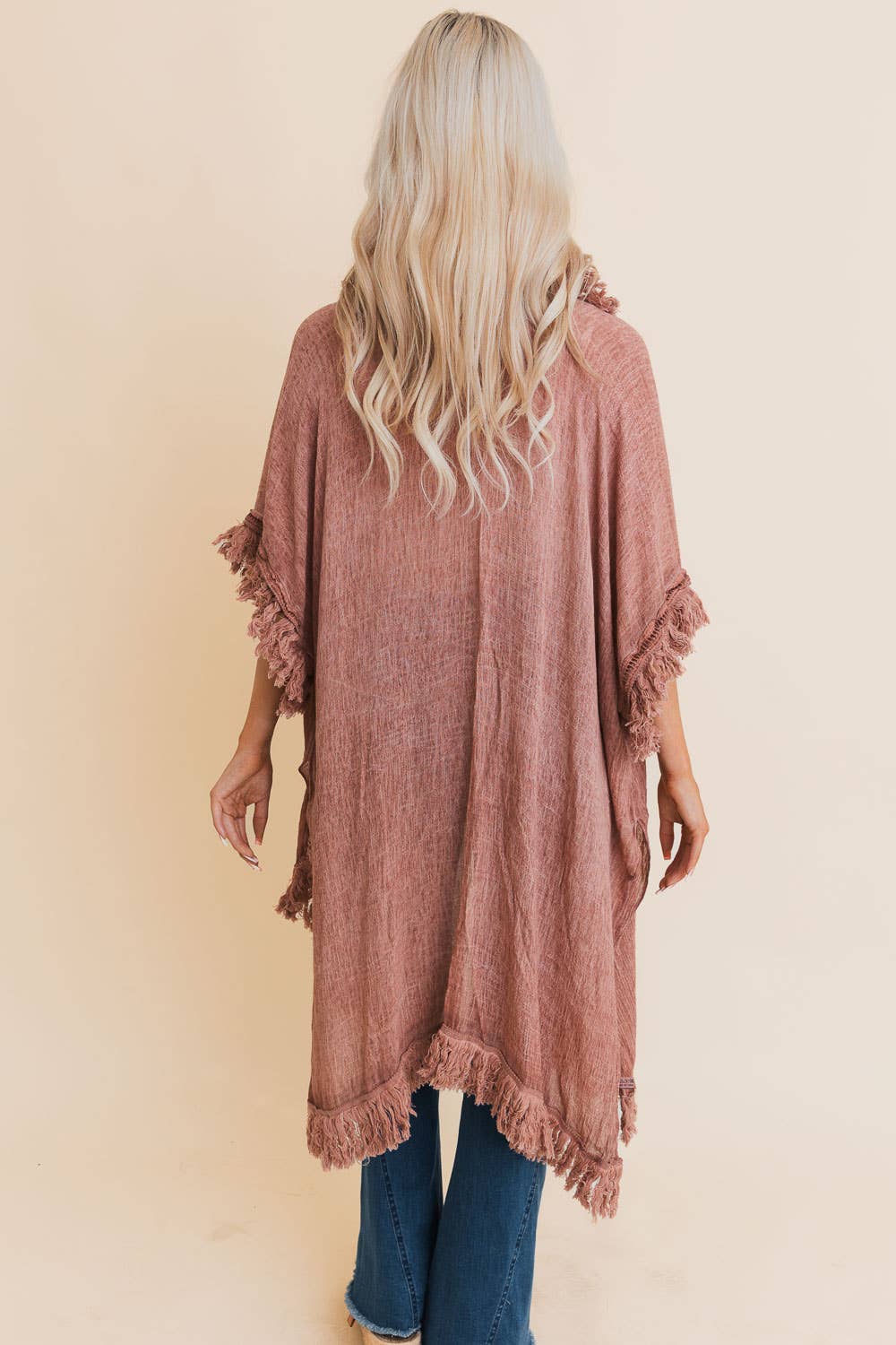 Fringe Ruffle Kimono (Roseclay) - Casual Kimonos