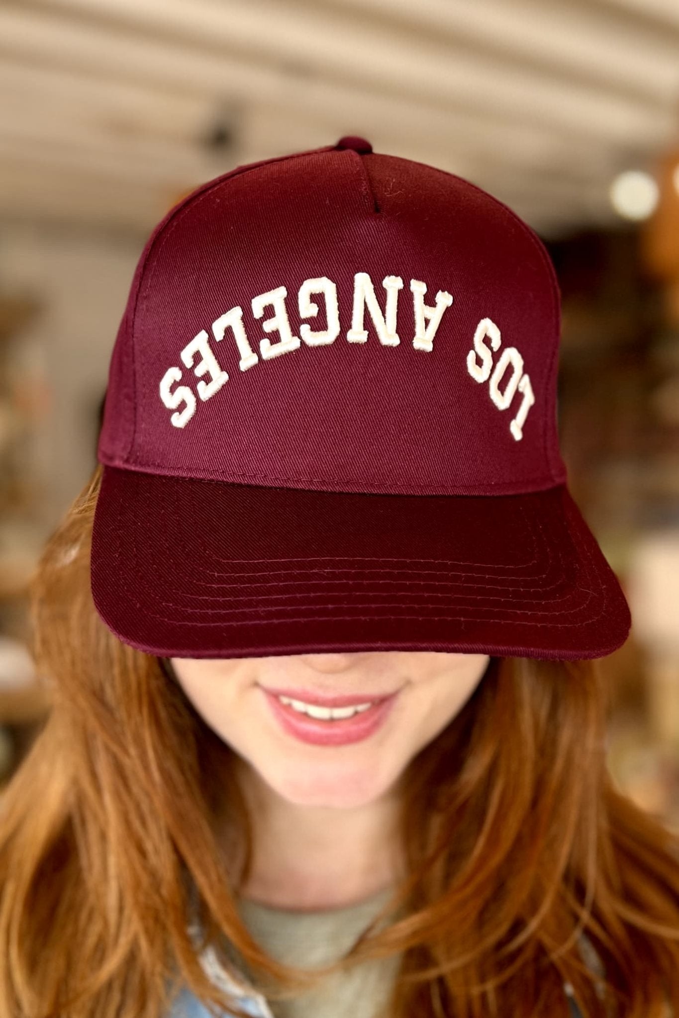 Los Angeles Rebel Baseball Cap (Burgundy) - Hat