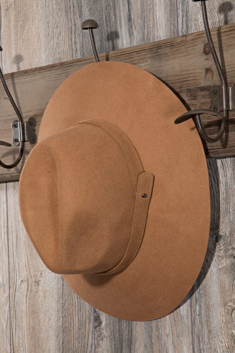 Panama Wool Hat with Band (Pecan) - Hat