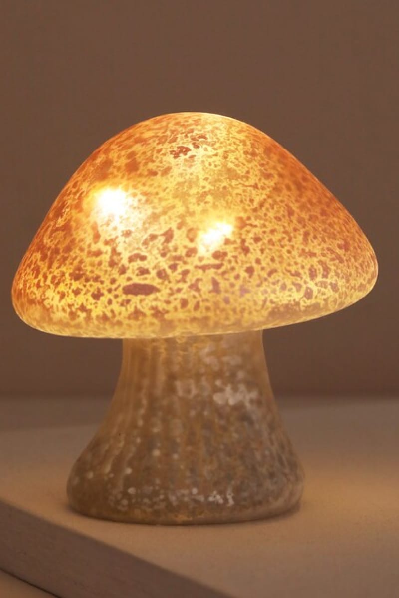 Small Pink Glass Mushroom Light - Light