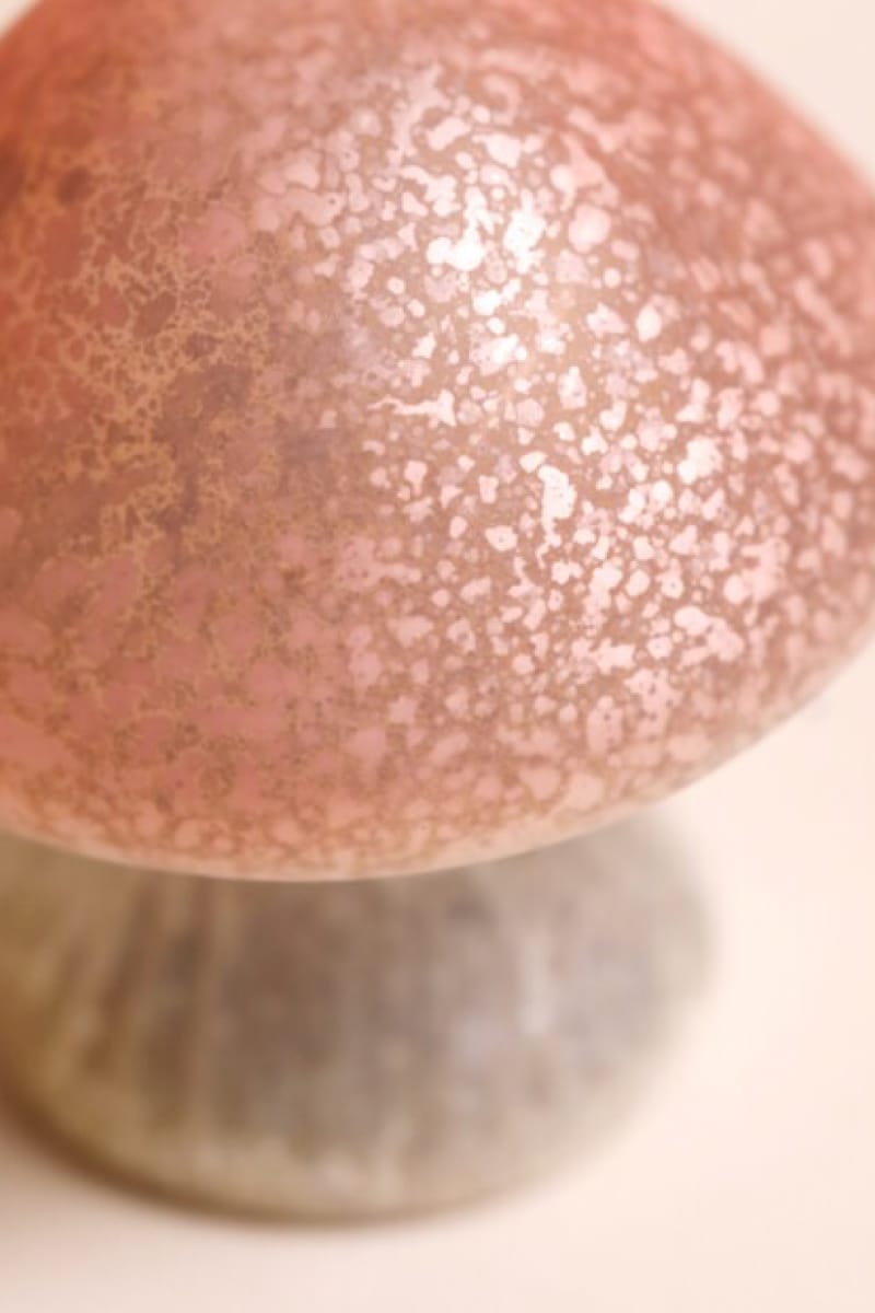 Small Pink Glass Mushroom Light - Light