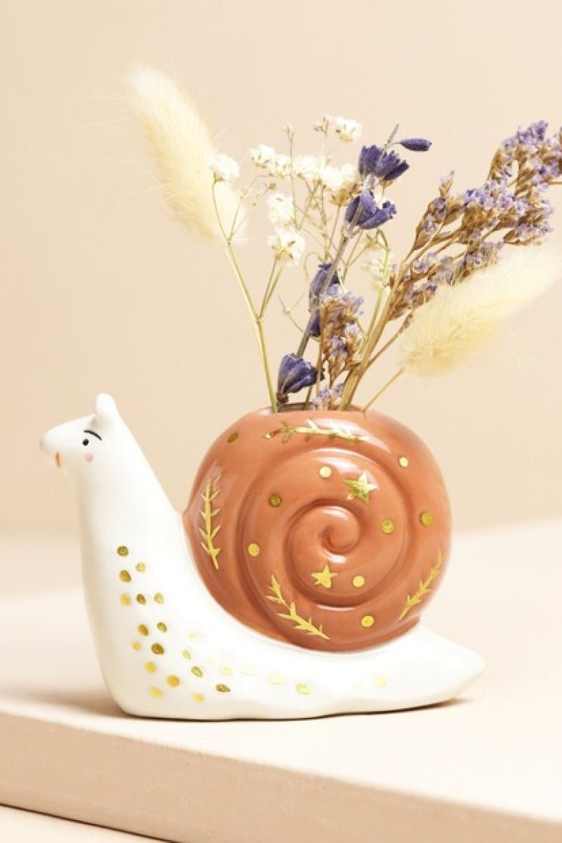 Tiny Snail Ceramic Bud Vase - Vase